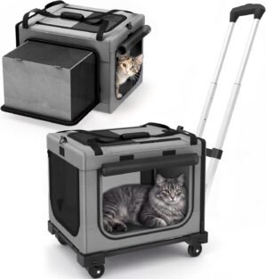 17in Wheeled Expandable Cat Carrier...