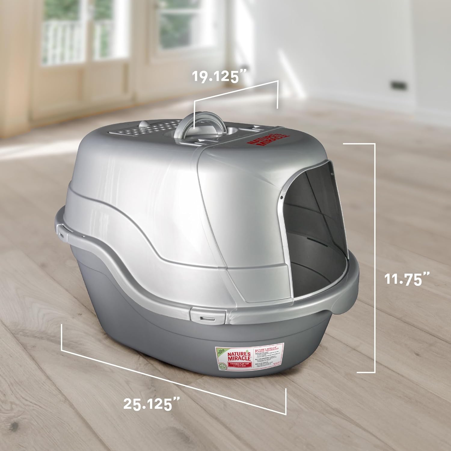 Nature’s Miracle Hooded Flip Top Litter Box for Cats, With Built-In Odor Control Charcoal Filter - Image 7