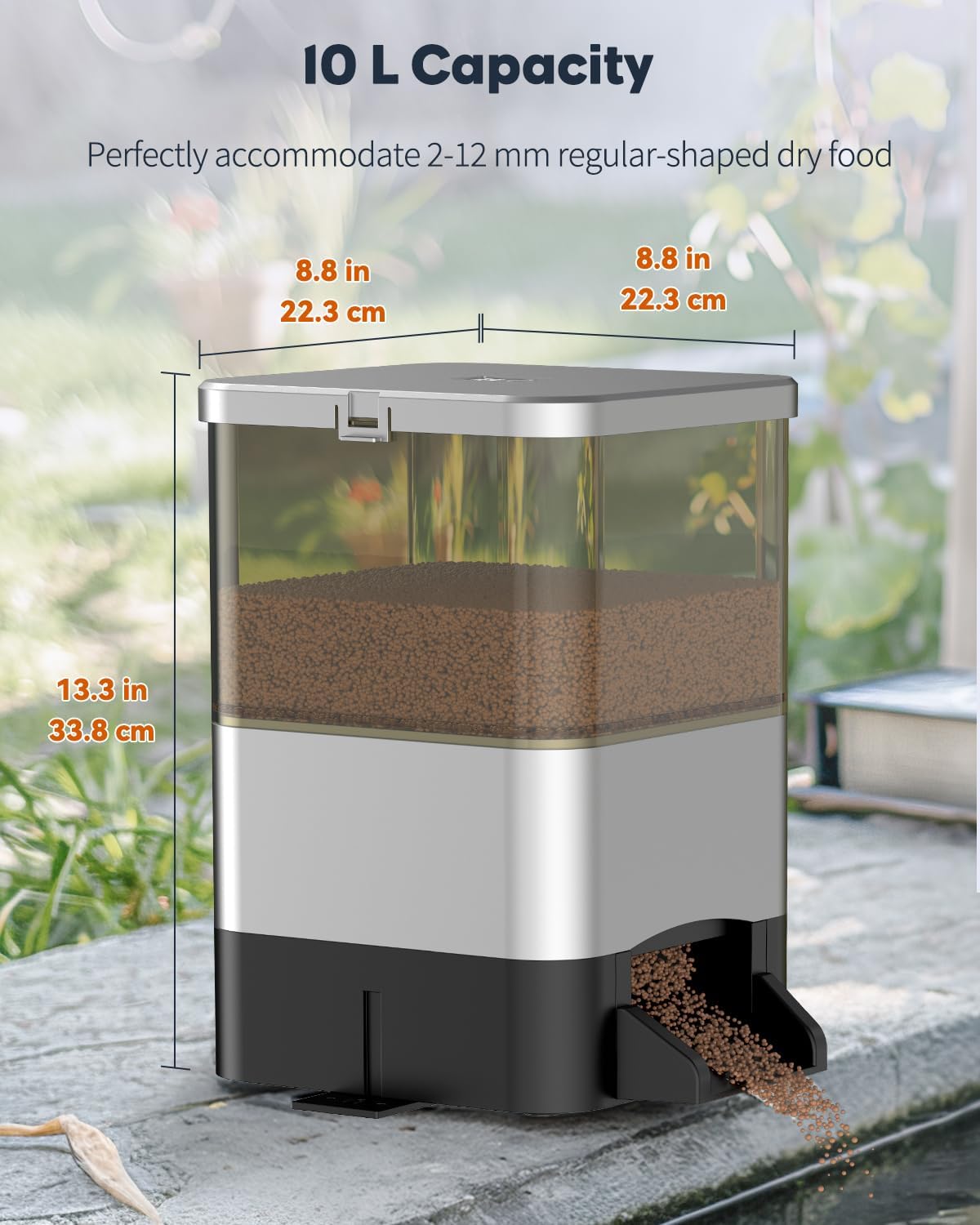 Pawfly Automatic Fish Feeder - Large Capacity Vacation Timer, Moisture-Proof Outdoor Koi Fish Feeder, Battery Powered - Image 4