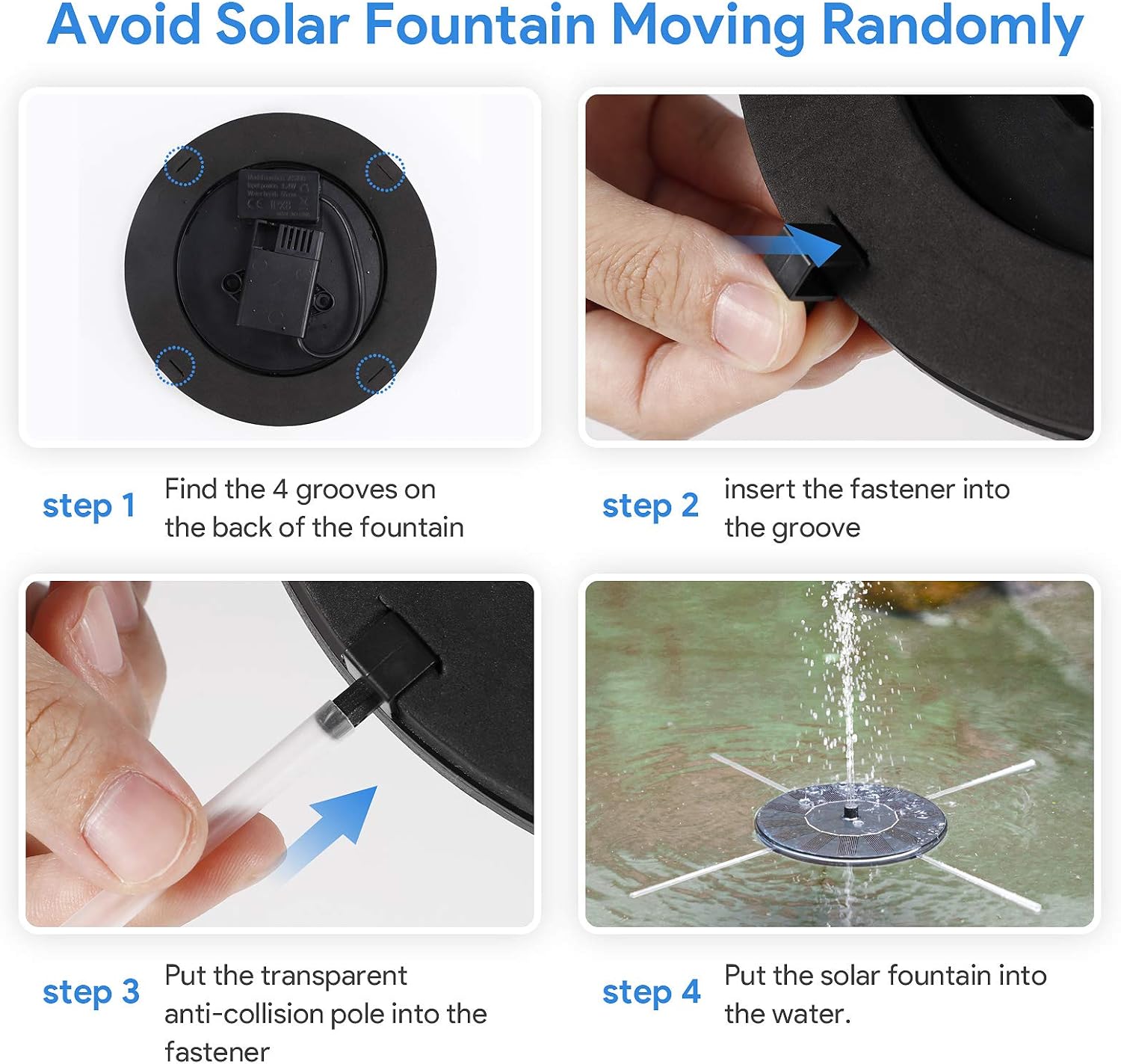 Solar Fountain Water Pump for Bird Bath, Floating Solar Powered Water Fountain Pump for Bird Bath, Garden, Pond, Pool, Outdoor (1.4W) - Image 7