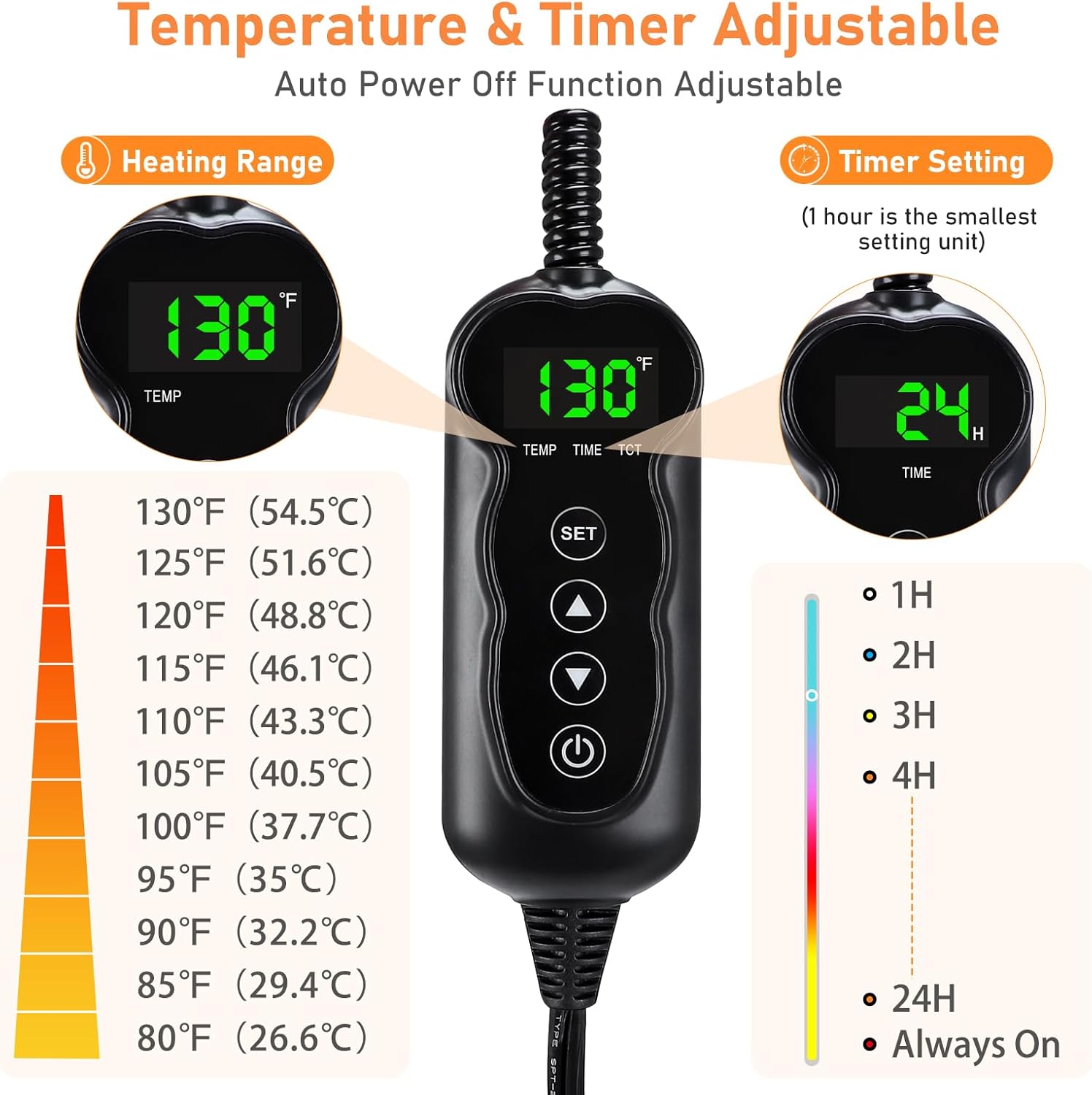 INVENHO Heated Cat Bed, Waterproof Adjustable Temperature Dog Cat Heating Pad with Timer, Indoor Pet Heating Pad for Cats Dogs Electric Pads for Dogs Cats, Pet Heated Pad (S: 18" x 16") - Image 4