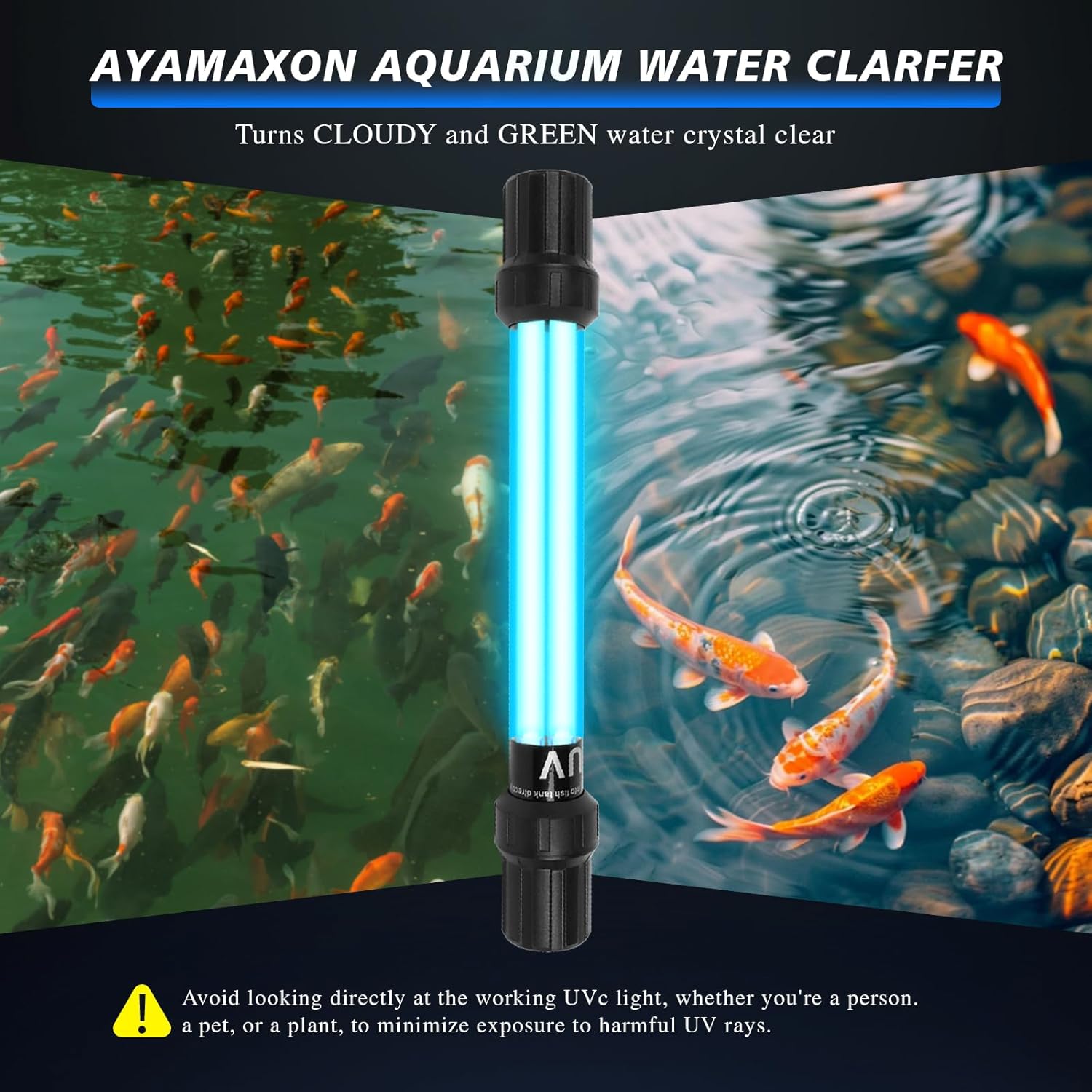 20W UV Submersible Sterilizer Light for Aquarium, Pond, Cold Plunge, Pool, Hot Tub – Ozone-Free UV-C Water Filter Lamp with Quartz Glass, Weighted Gravity Block - Image 6