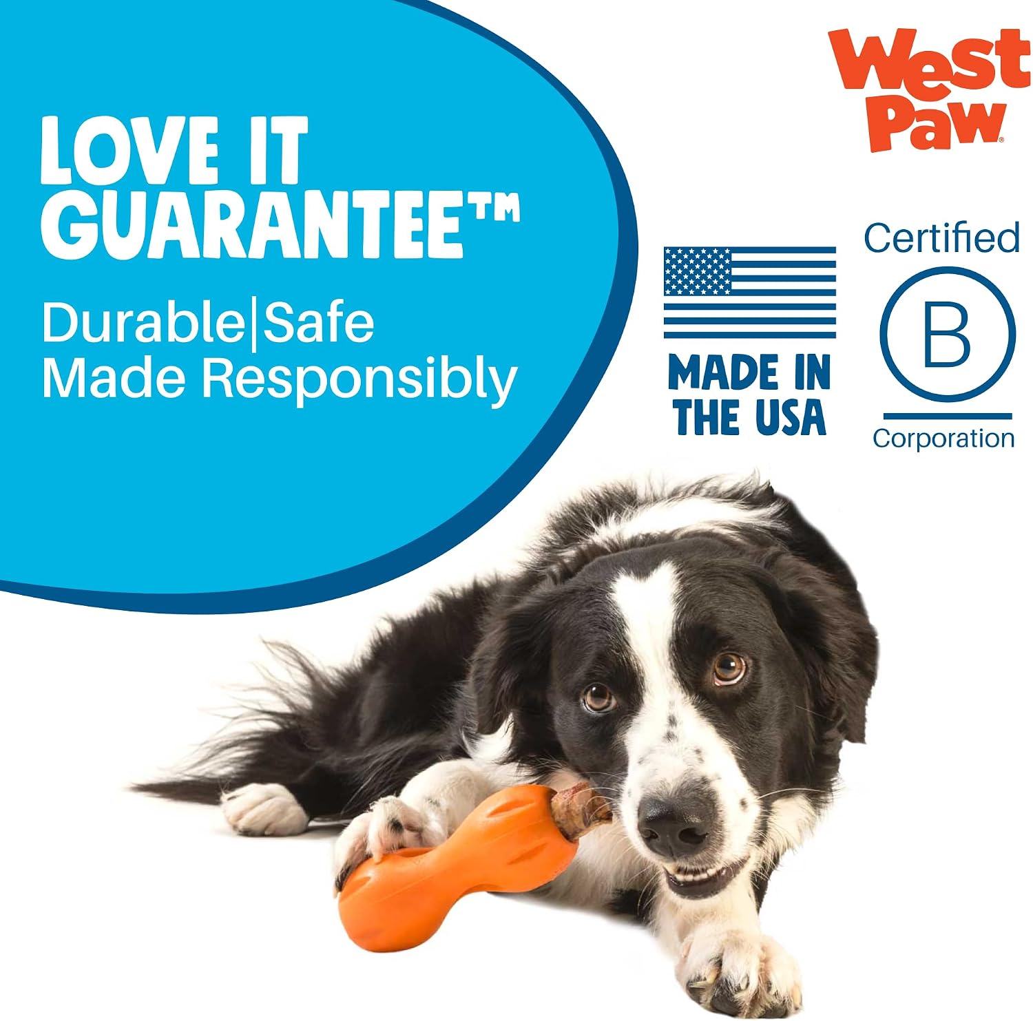 WEST PAW Qwizl Durable Zogoflex Dog Puzzle Toy for Mental Stimulation, and Enrichment - Treat Dispensing for Bully Sticks and Dental Sticks - Dishwasher Safe - Made in USA - Large - Aqua - Image 8