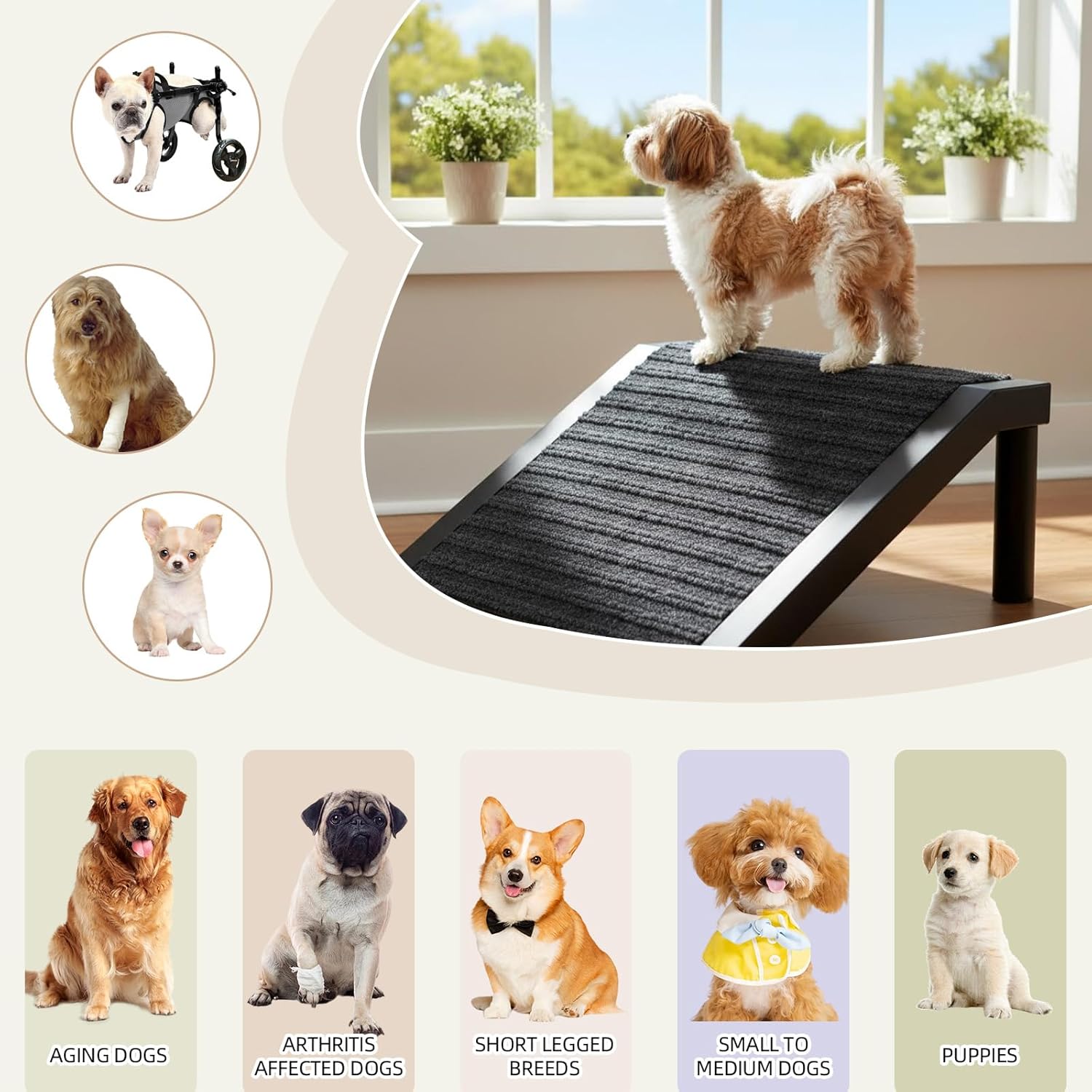 Dog Ramp for Stairs – Non-Slip Pet Steps with Locked-in Carpet & Iron Frame, Helps Senior Dogs & Small Breeds Climb Safely (2-Pack) - Image 4