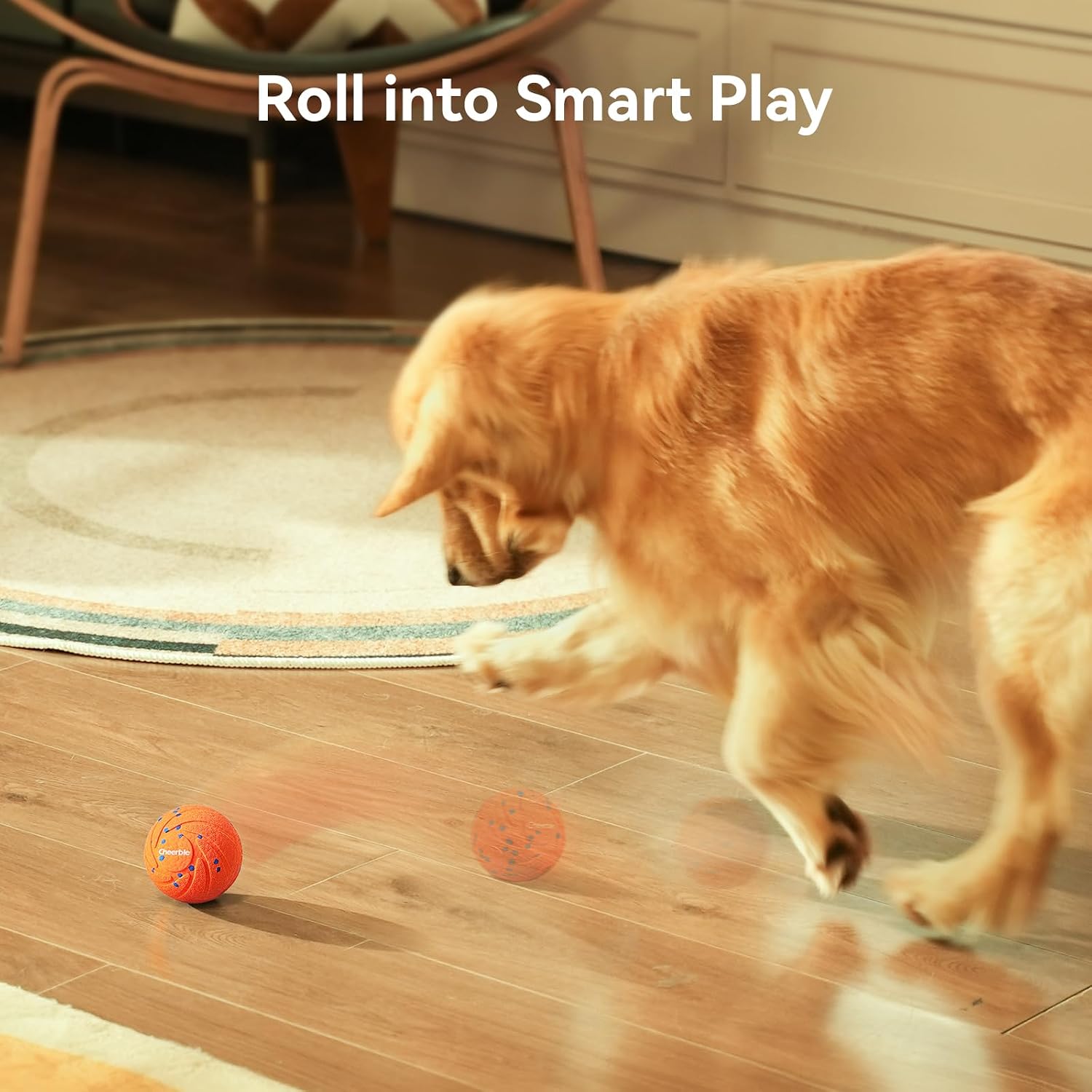 Cheerble Smart Interactive Dog Toy, Wicked Ball AIR, Automatic Moving, Bouncing, Rotating, IPX7 Waterproof Rating, Active Rolling Ball for Puppy, Medium and Large Dogs - Image 3