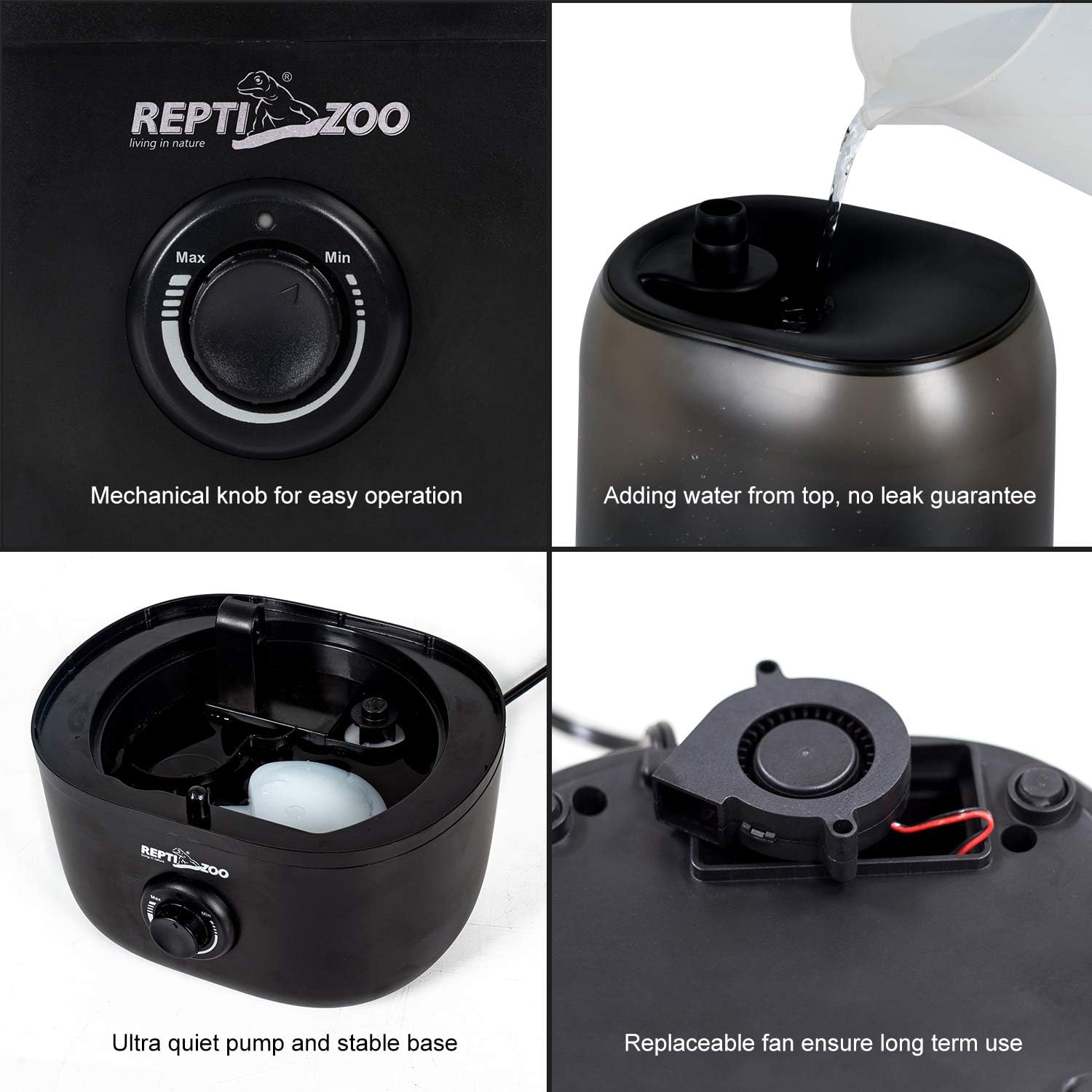 Repti Zoo 4L Reptile Humidifier, Large Reptile Mister Tank Fogger for Terrarium Vivarium - Image 4