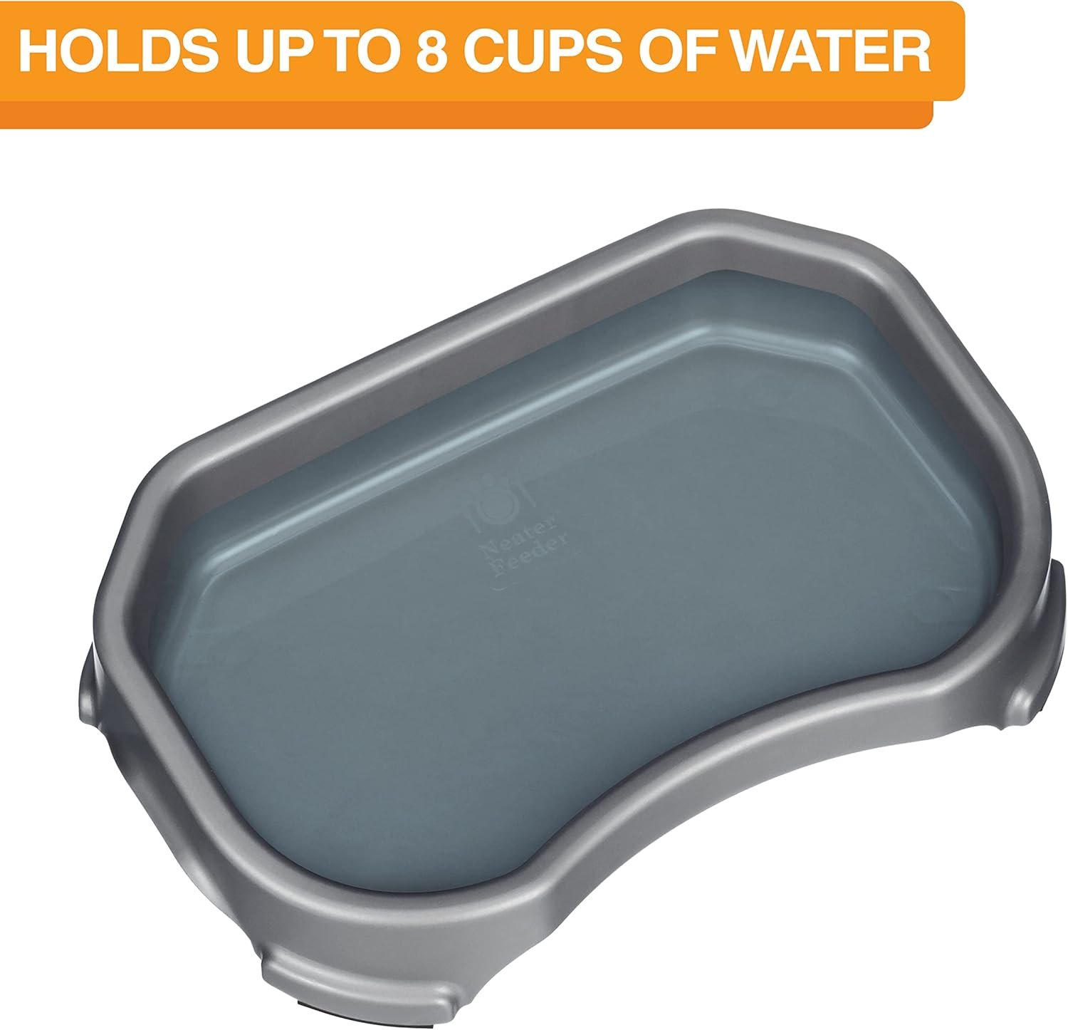 Neater Pet Brands Large Capacity Outdoor Dog Water Bowl for Small Dogs, Cats, Reptiles, Birds, & Small Animals, Outdoor Water Bowls for Dogs (8 Cups), Feed Bowl & Trough, Indoor or Outside, Grey - Image 2