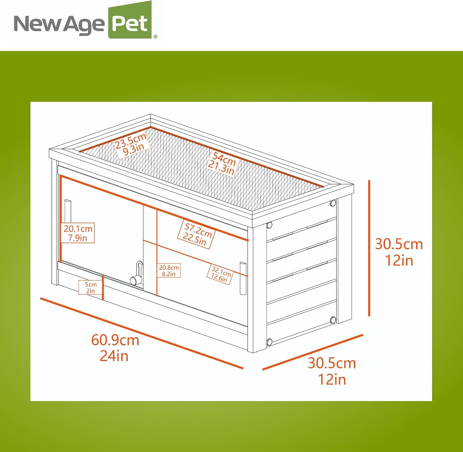 New Age Pet ECOFLEX Small 24" Reptile Habitat Enclosure, Glass Front Terrarium for Snakes, Lizards & Tortoises, in Maple or Grey, Easy to Clean, Front Access Design - Image 13