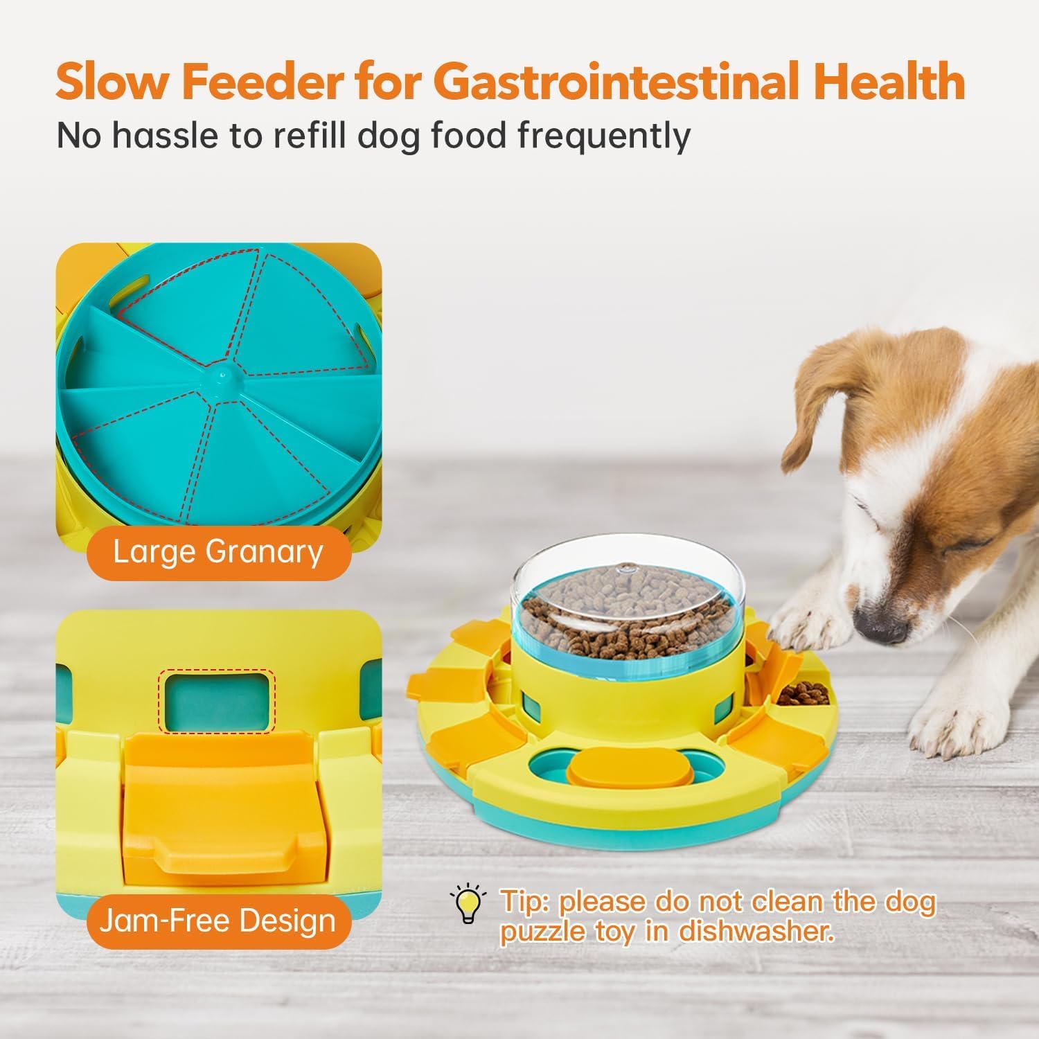 Potaroma Dog Puzzle Toy 2 Levels, Slow Feeder, Pup Food Treat Feeding Dispenser for IQ Training and Entertainment for All Breeds 4.2 Inch Height - Image 5