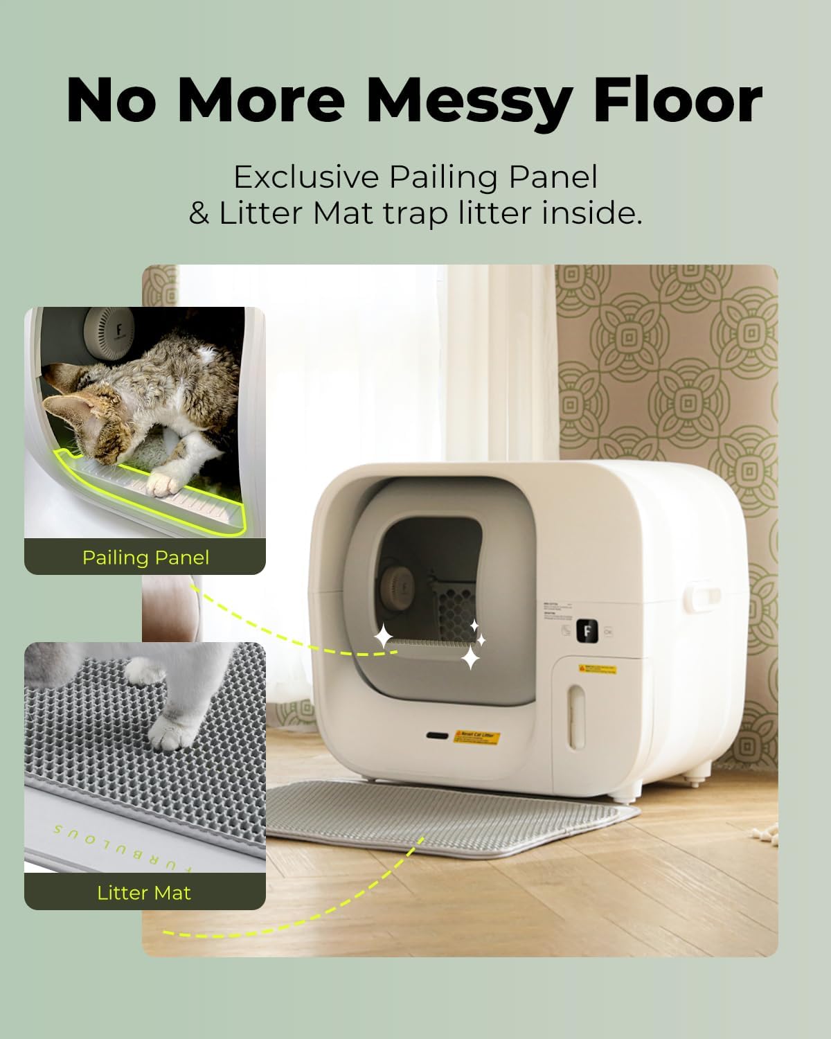 Furbulous True Odor-Free Self Cleaning and Packing Litter Box, Automatic Cat Litter Box with Self-Pack and Refill System, APP Control, Extra Large Space for 3.3-22 lbs Cats, Upgraded Version - Image 6