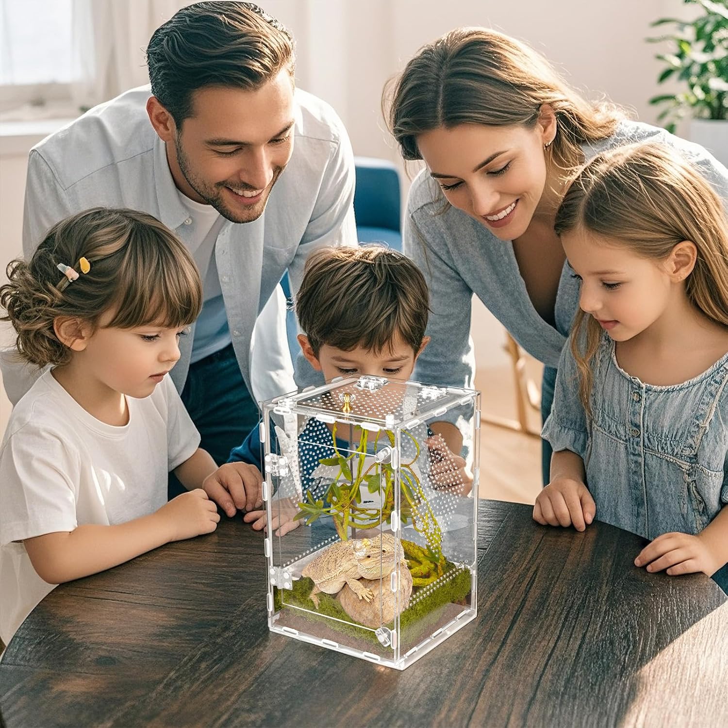 Acrylic Reptile Terrarium Easy Assembly, 360° Clear & Keep Pet Secure Design for Jumping Spiders, Tarantulas, Geckos Scratch-Resistant Large Ventilated Habitat Terrarium for Arachnids 11.8*7.9*7.9in - Image 9