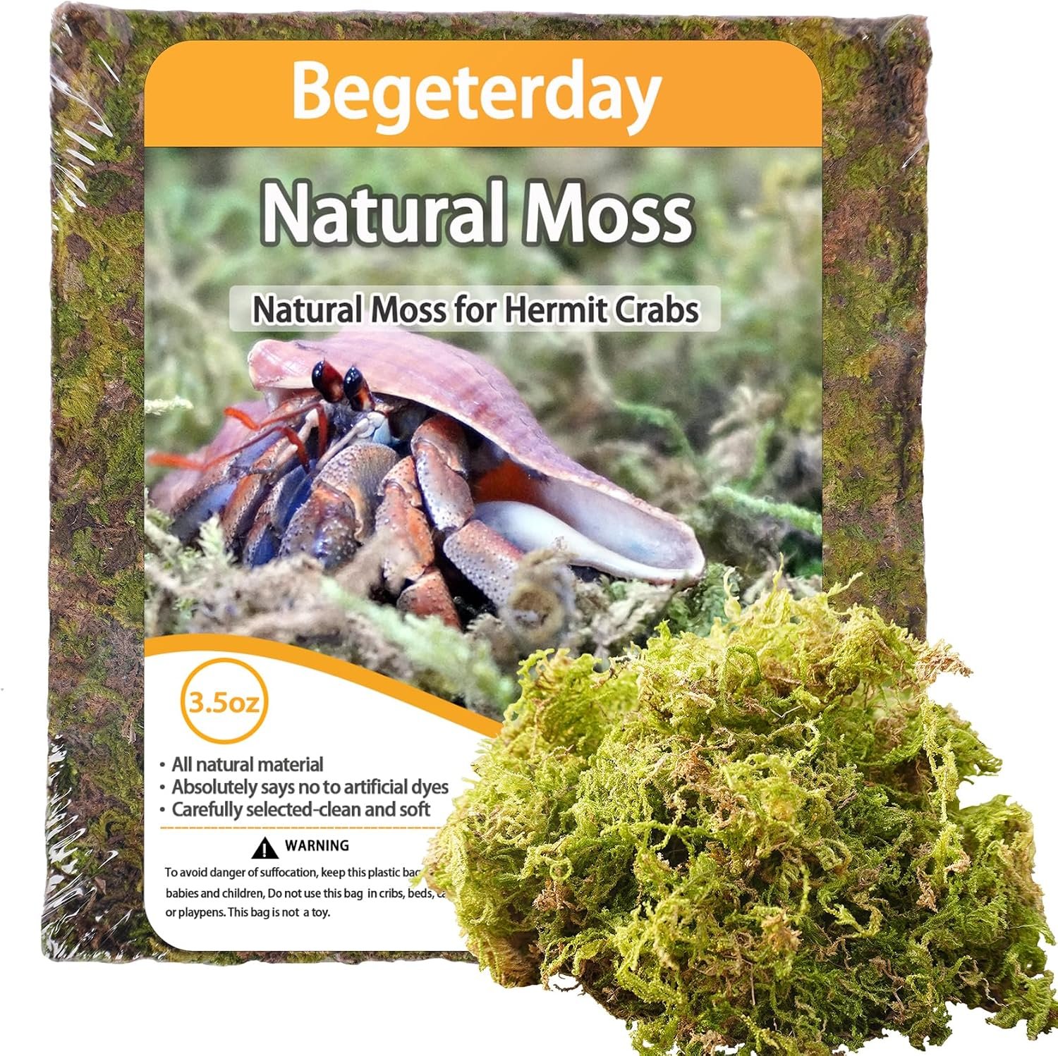 3.5oz Natural Moss for Hermit Crabs...