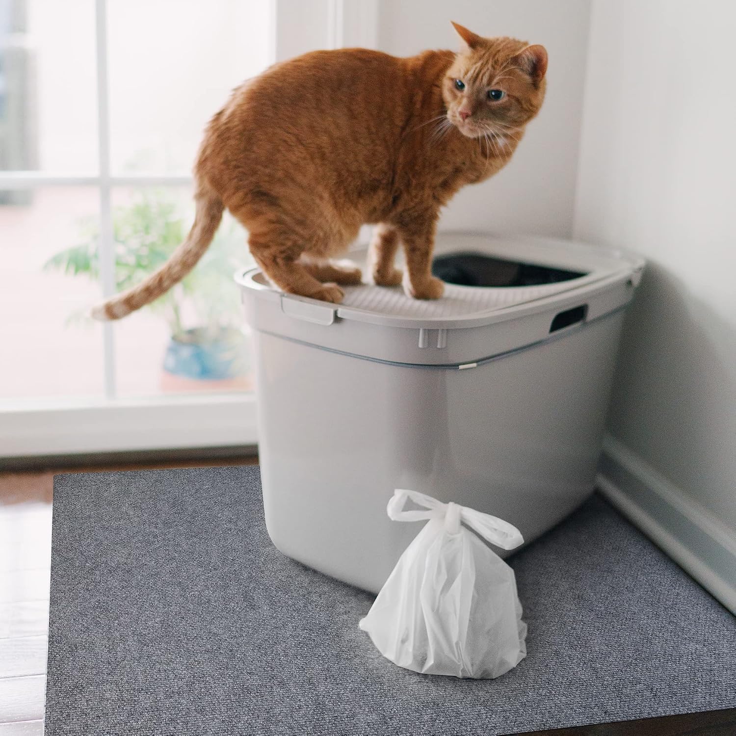 Cat Litter Mat by Americat – 36 x 28 Inches Machine Washable for Easy Clean, Waterproof & Made in USA – X Large Mat Traps Litter Around Cat Litter Box & Protects Floors - Image 5