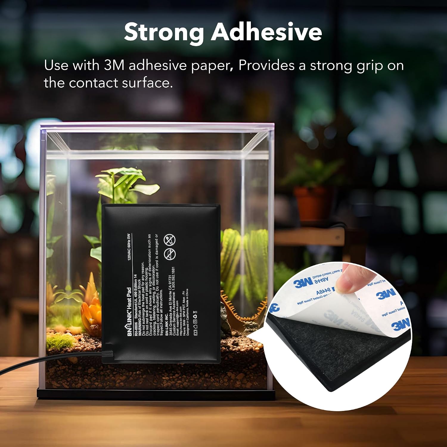 BN-LINK Durable Reptile Heating Pad 6" X 8" with Digital Thermostat Under Tank Heater Terrarium Warmer Combo Set for Turtles, Lizards, Frogs, and Other Reptiles - Image 6