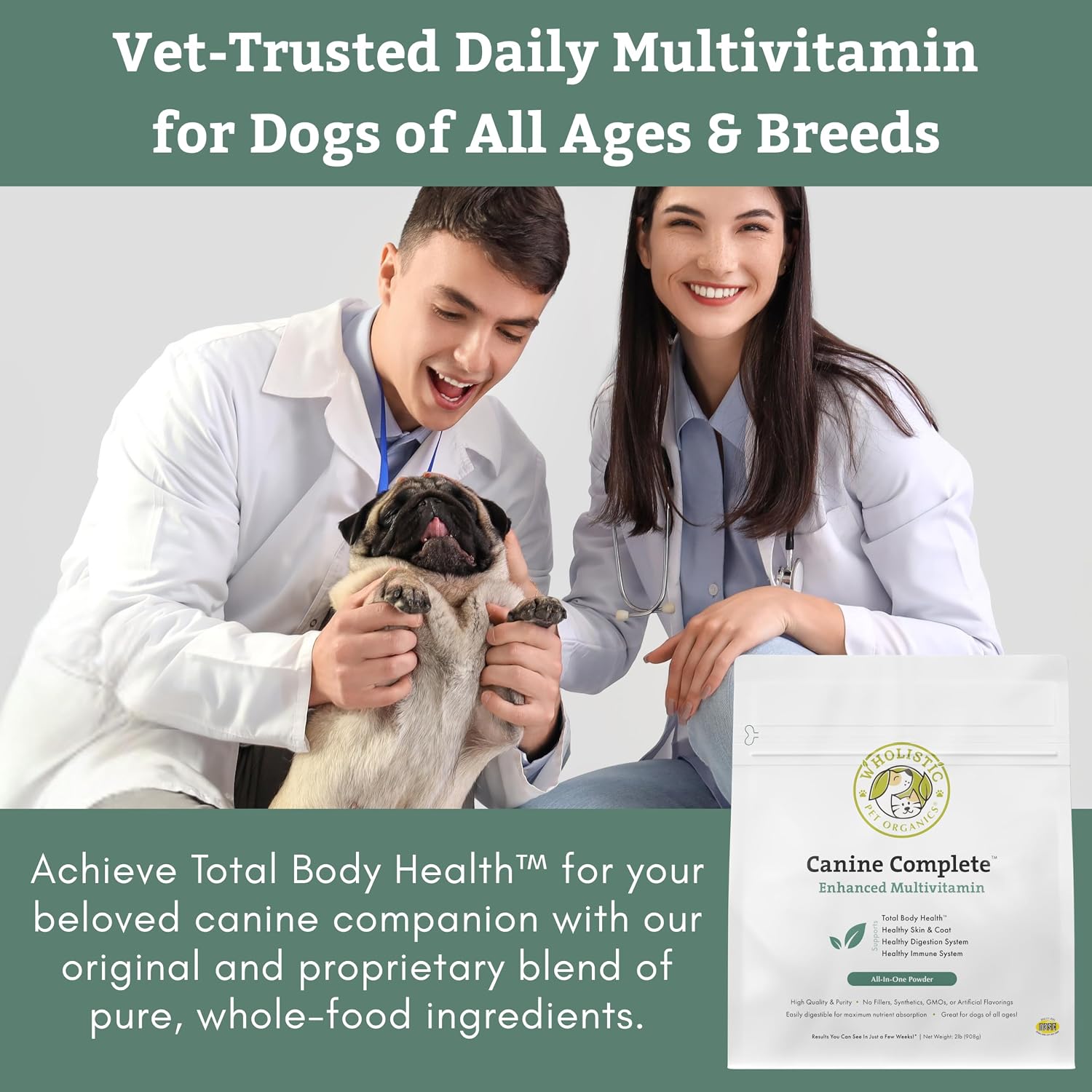 Organic Dog Vitamins - 2 Lb - 90 Scoops | Canine Complete - Daily Dog Multivitamin with Prebiotics, Probiotics for Immune Support, Skin Coat, Digestion, & Joint Health - Image 3