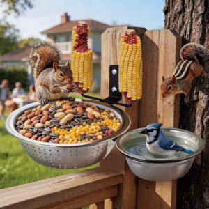 2 Bowls Squirrel Food&Water Fe...