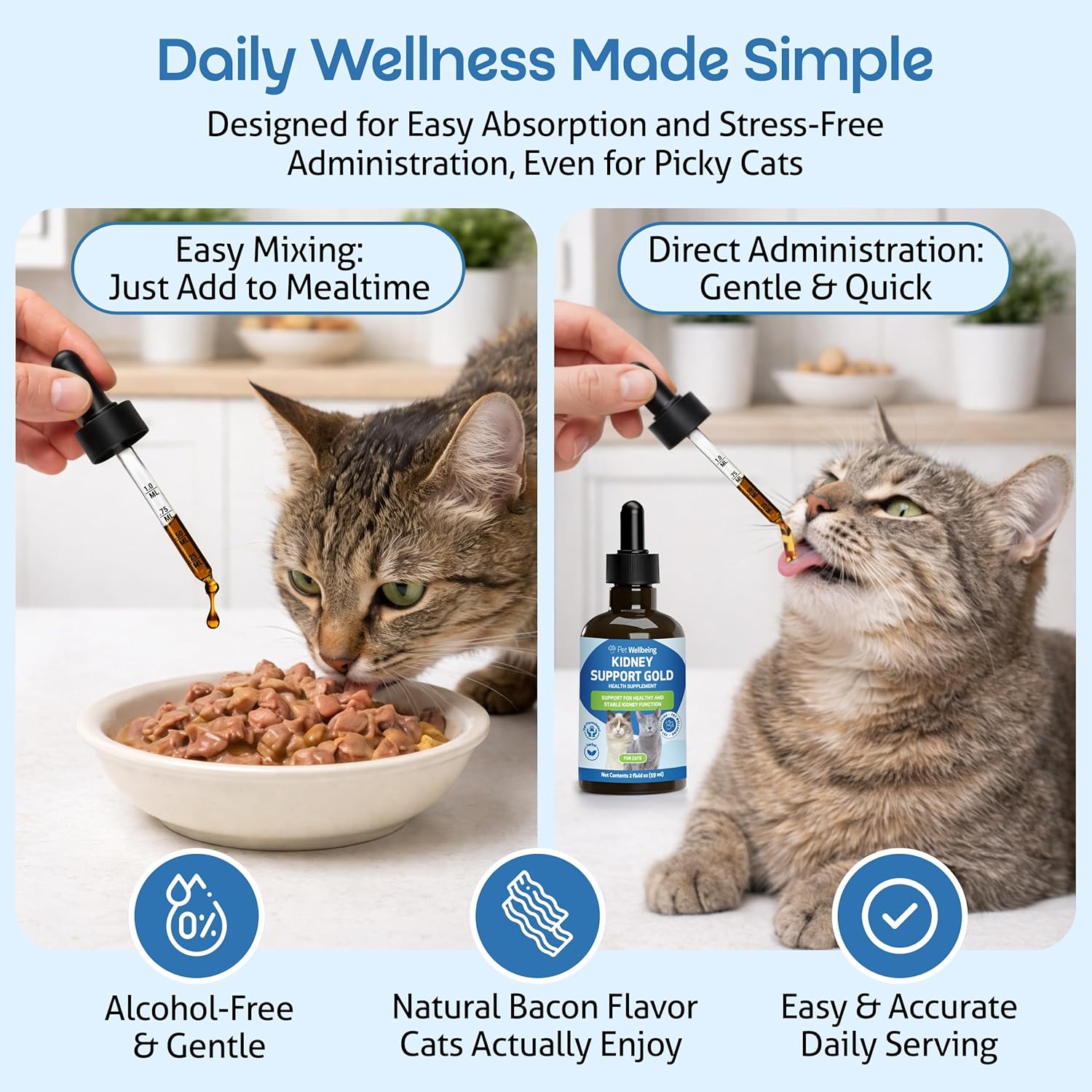 Pet Wellbeing Kidney Support Gold for Cats - Supports Normal Kidney Function & Detox, Healthy Hydration & Energy with Rehmannia & Dong Quai - NASC Certified & Vet-Formulated - 2oz Liquid Formula - Image 4