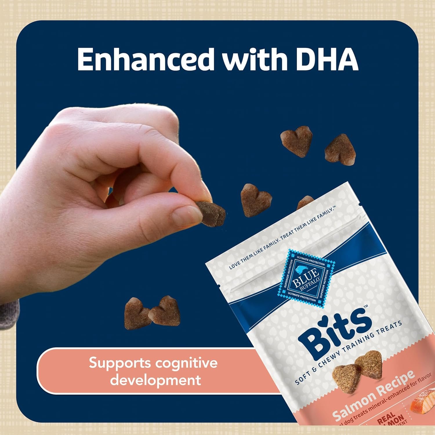 Blue Buffalo Bits Salmon Training Treats, 4 oz | Real Salmon First, DHA for Cognitive Development, No Chicken By-Product Meals, Corn, Wheat, or Soy - Image 7
