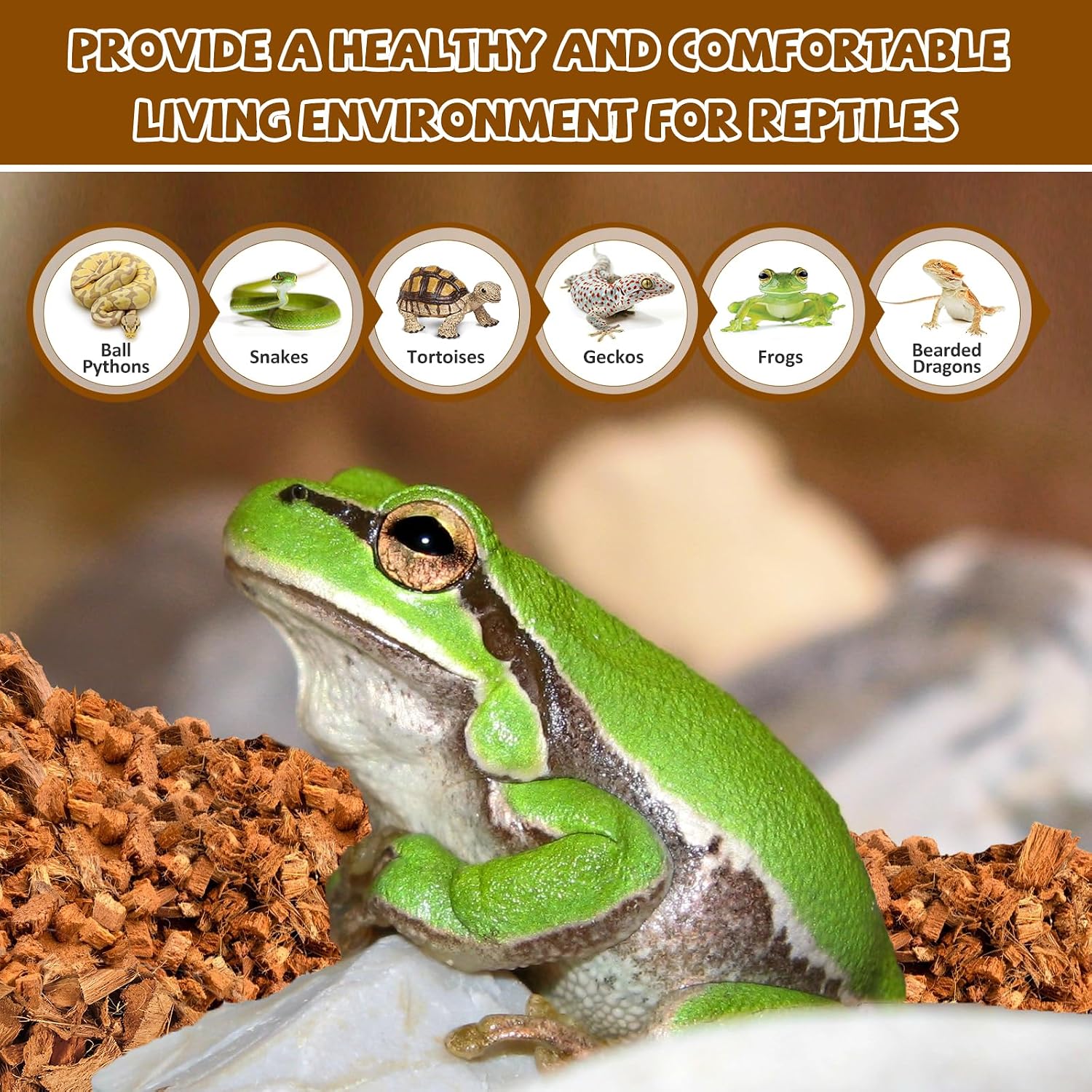 Legigo 2 Pack Coconut Chip Substrate for Reptiles, Natural Coco Husk Chip Reptiles Bedding, Compressed Coconut Chip Substrate for Snake, Tortoise, Ball Python, Gecko, Lizard Terrarium Tanks - Image 6