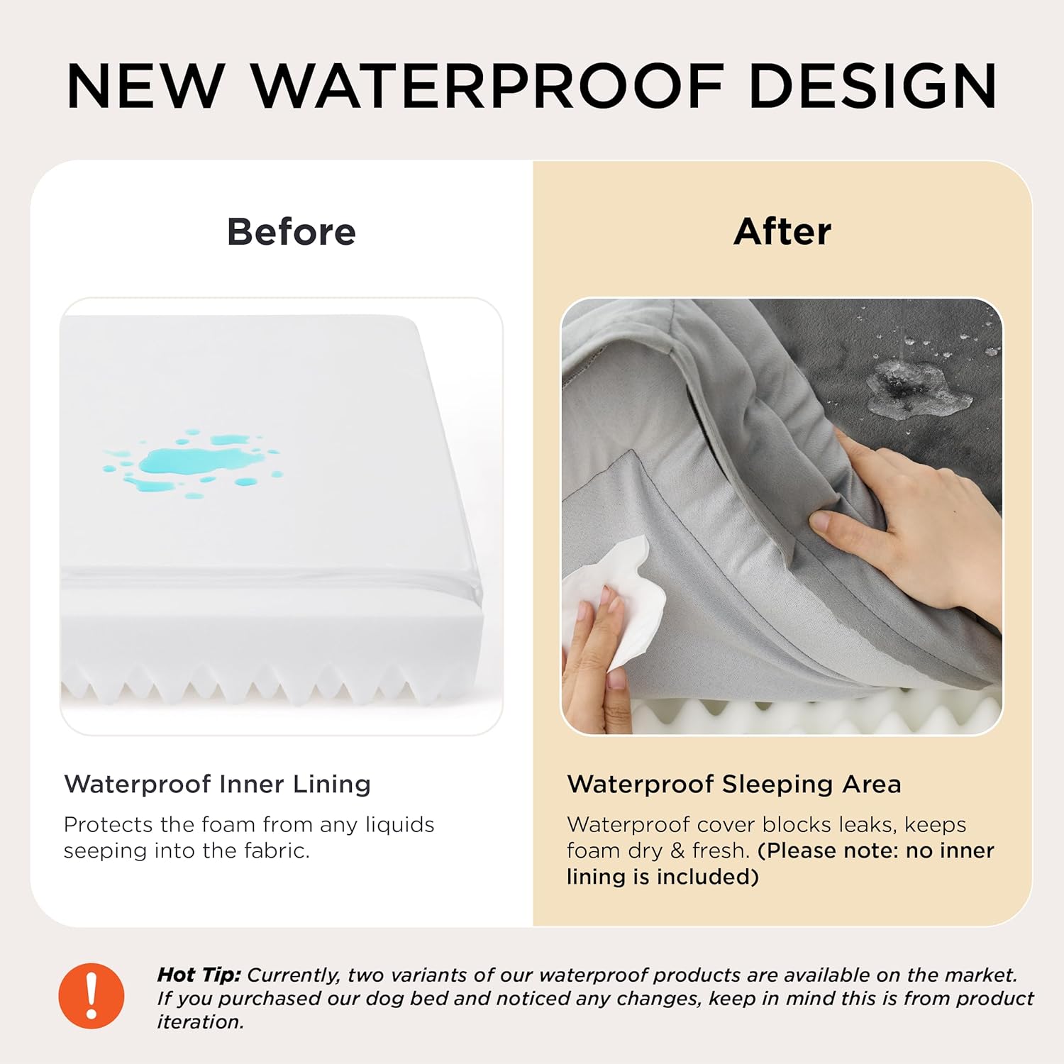 Bedsure Orthopedic Dog Beds Large Sized Dog - Washable Large Dog Cat Bed Waterproof, Comfort Dogs Couch Sofa with Washable Removable Cover, Pet Bed with Nonskid Bottom, Grey, 35" - Image 4