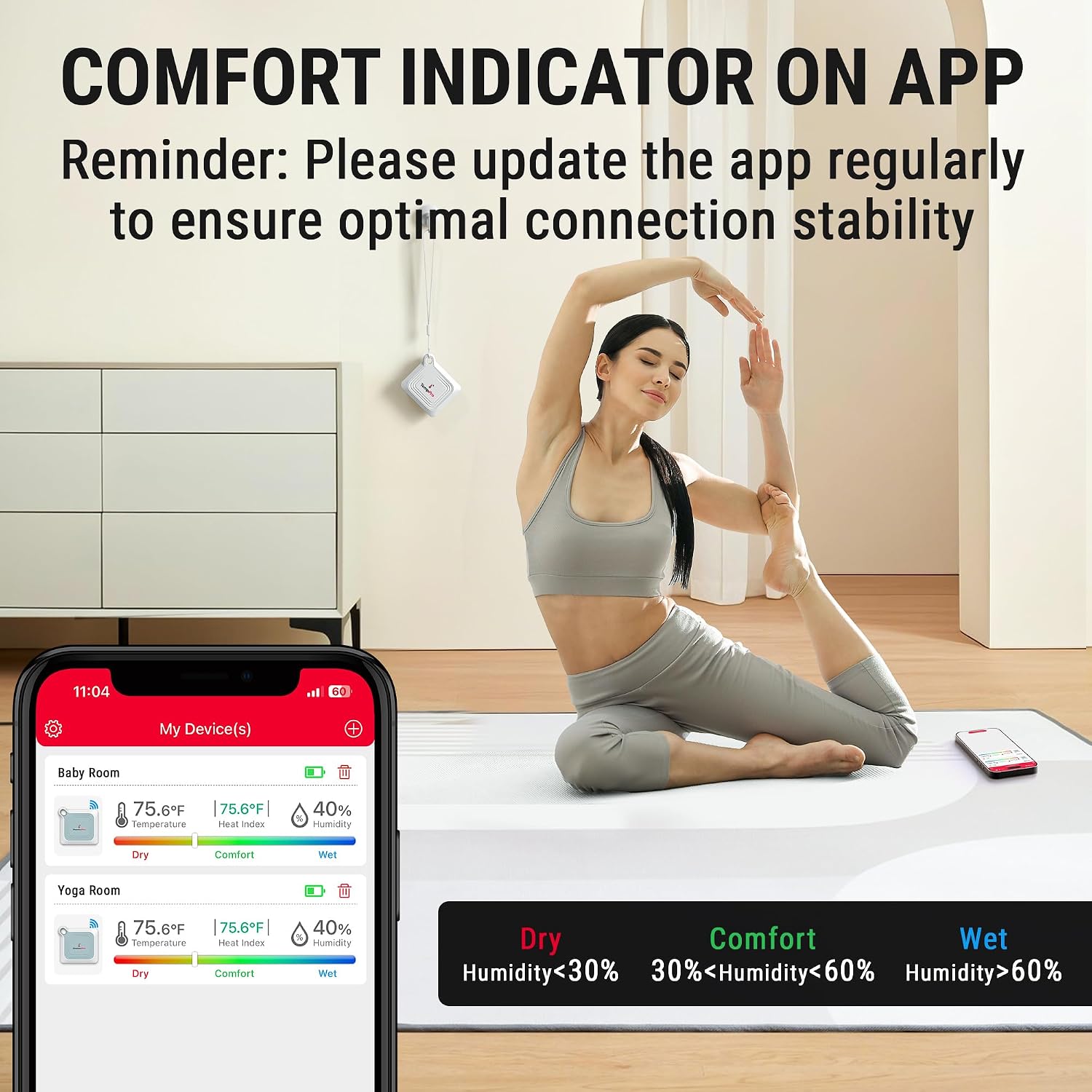 TempPro TempAir Bluetooth Thermometer Hygrometer, 260 ft Temperature Sensor | Greenhouse Thermometer with Remote App Control, Temperature and Humidity Monitor with 2-Year Data Logging Export - Image 7