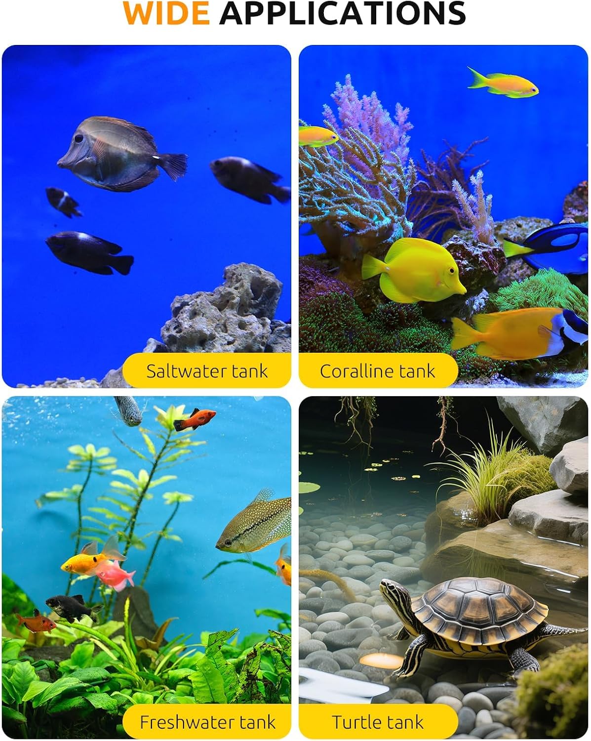 SEAOURA 500W Aquarium Heater, Submersible Fish Tank Heater for 70-80 Gallon, ECO Precise Adjustable 0.1℉/℃ Temp, Overheat Protection Auto Power-Off, External Intelligent Controller, Salt/Freshwater - Image 7