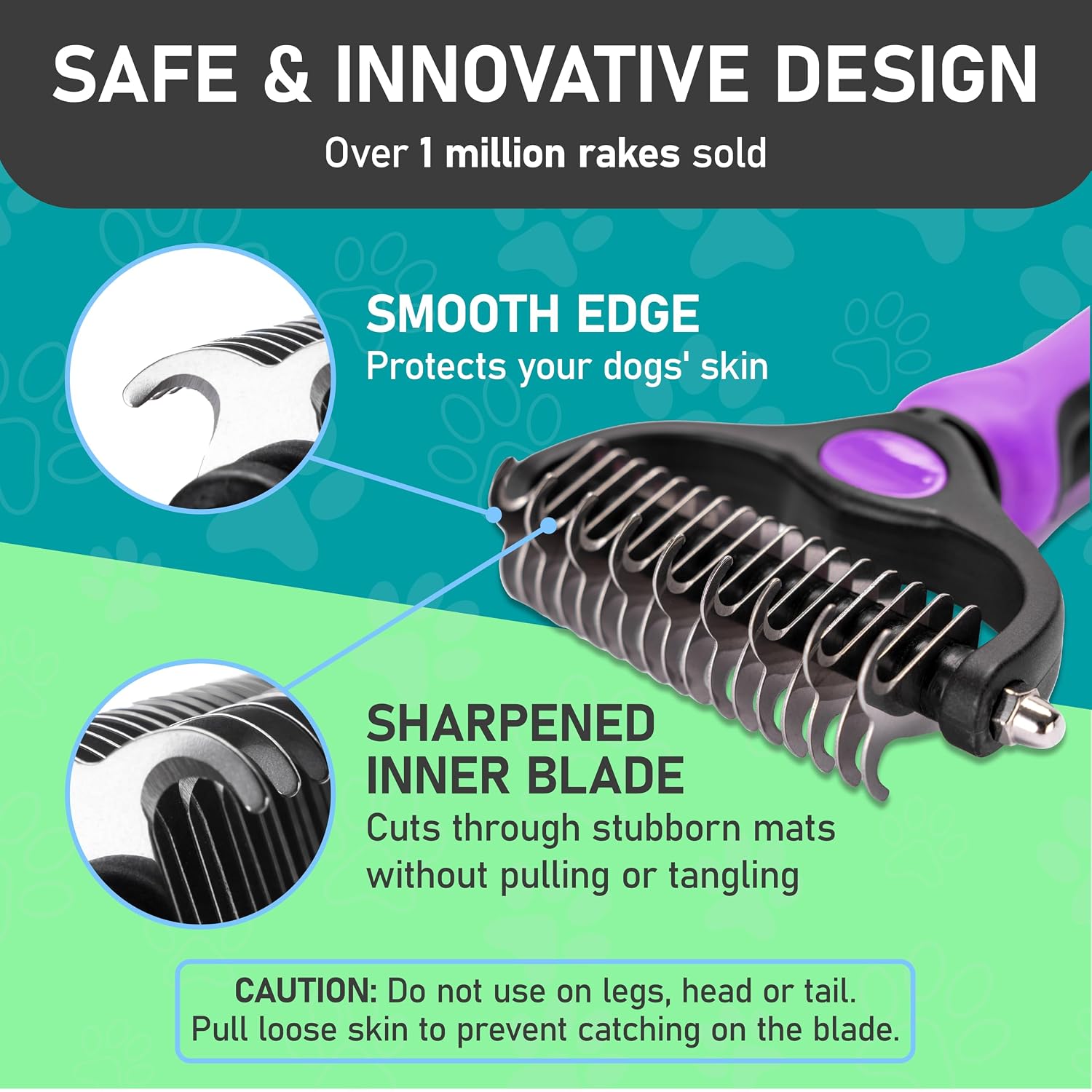 Maxpower Planet Pet Grooming Brush - Double Sided, Extra Wide for Dogs and Cats - Dematting Undercoat Rake, Reduces Shedding by 95%, Purple - Image 7