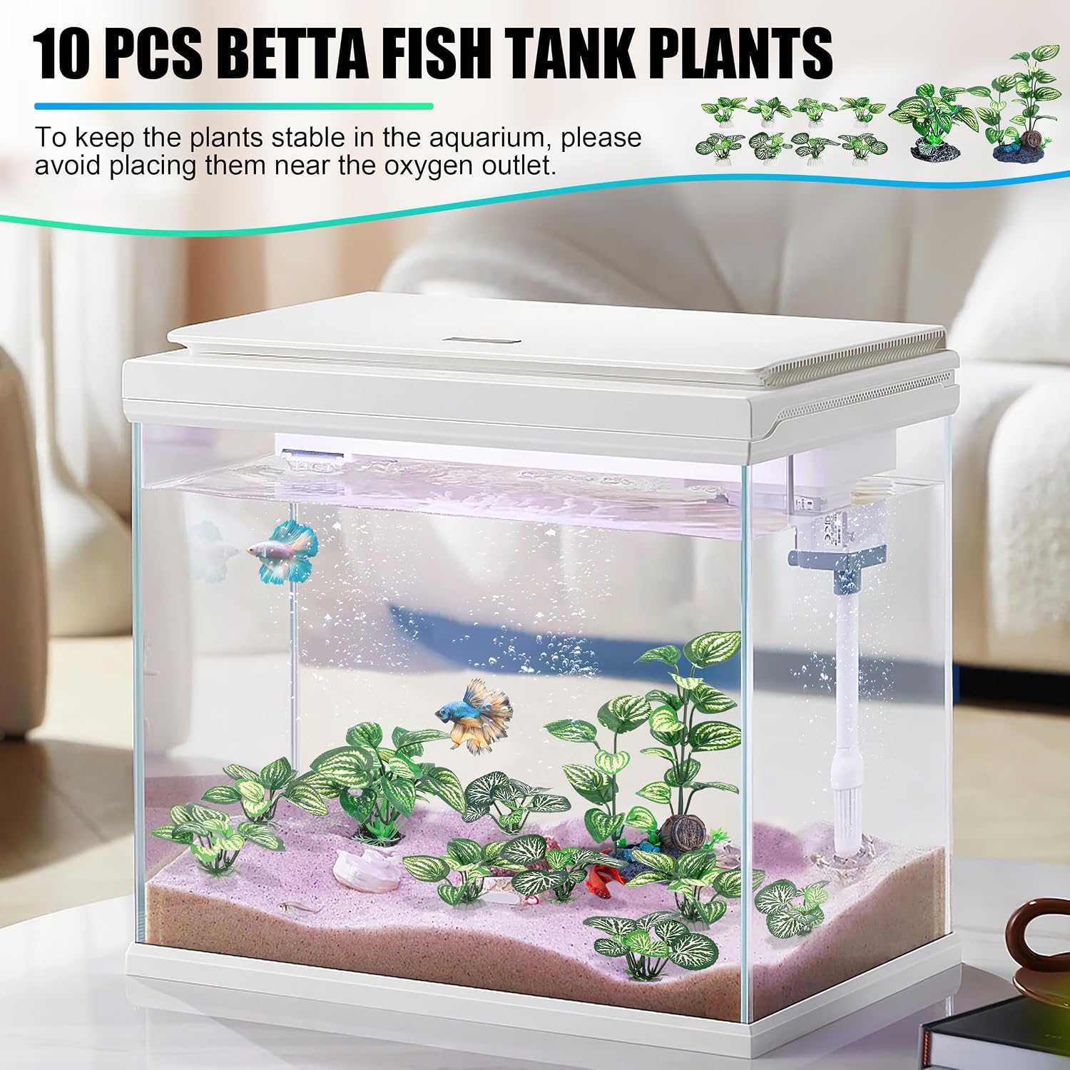 MyLifeUNIT Silk Aquarium Plants, 10 Pack Betta Fish Tank Decor for Aquarium Decoration and Fish Tank Decorations - Image 7