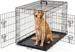 DUMOS Dog Crate, 36 Inch Medium Dou...