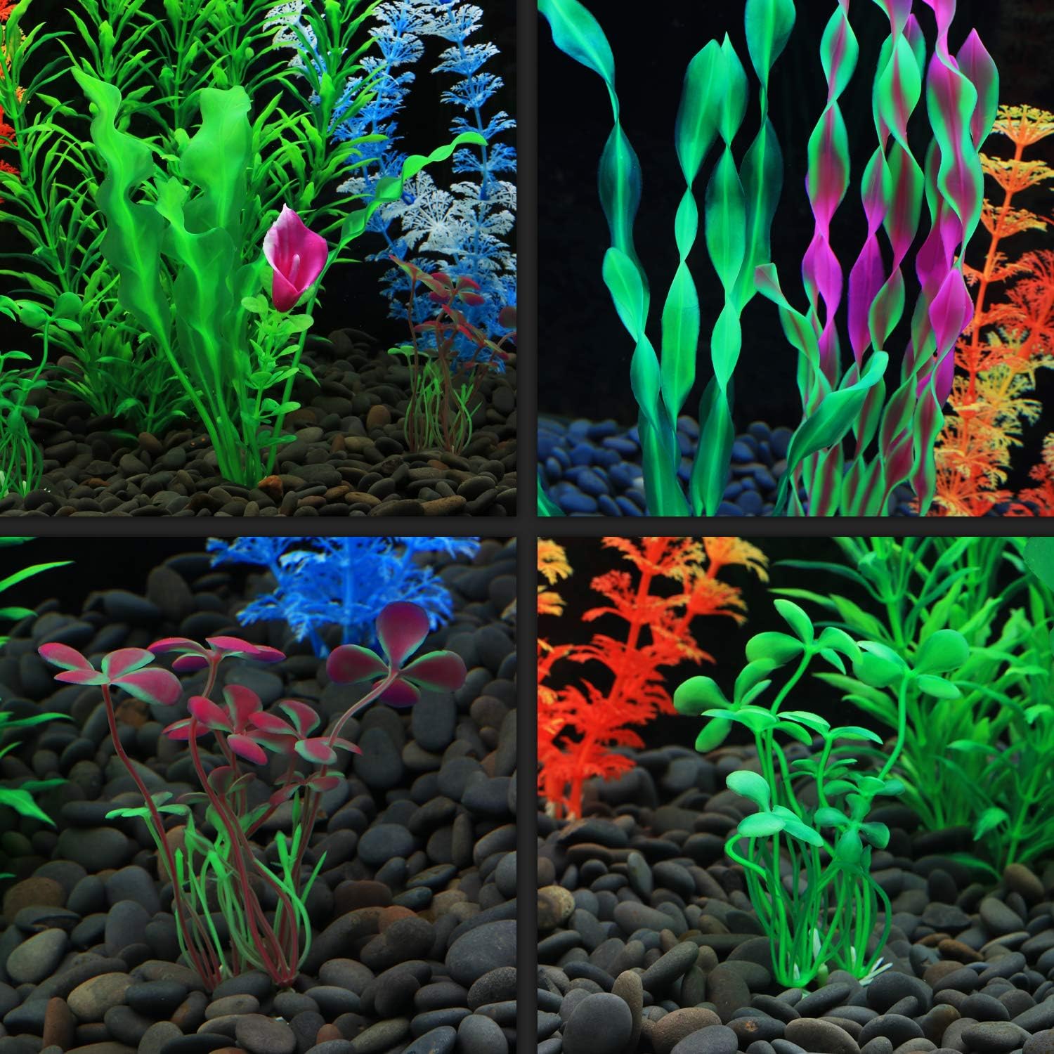 MyLifeUNIT Artificial Fish Tank Plants, 10 Pack Plastic Aquarium Plants Decorations - Image 4