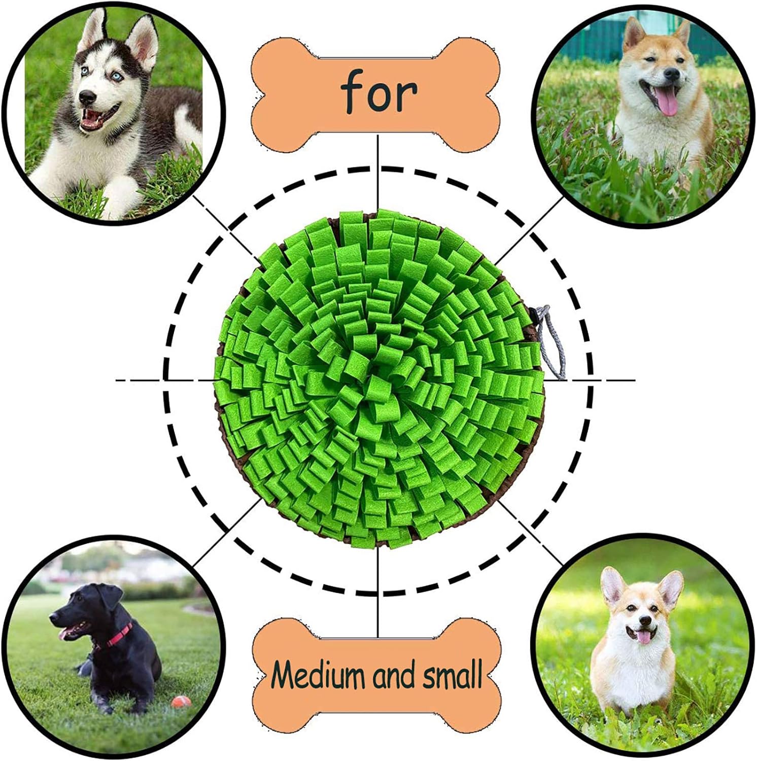 Pet Snuffle Mat for Dogs,Interactive Feed Puzzle for Boredom,Encourages Natural Foraging Skills for Cats Rabbits Dogs Bowl, Dog Treat Dispenser Indoor Outdoor Stress Relief,Travel Portable and Compact - Image 5
