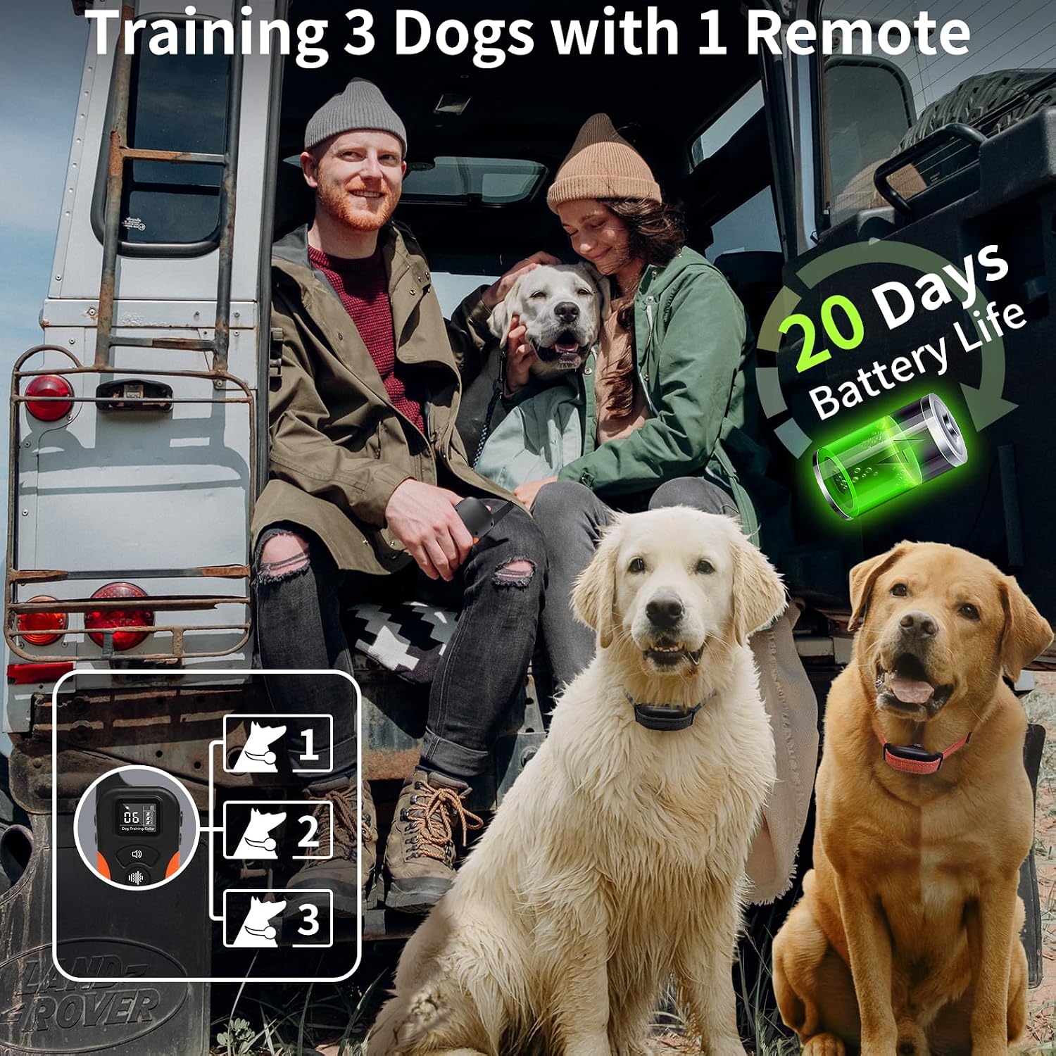 Dog Vibration Collar with Controller for 2 Dogs No Shock, 9 Types of Beeps and Vibrations, 3300ft Range & Upgraded Waterproof Training Collar for Dogs 5-120lbs - No Prongs - Image 5