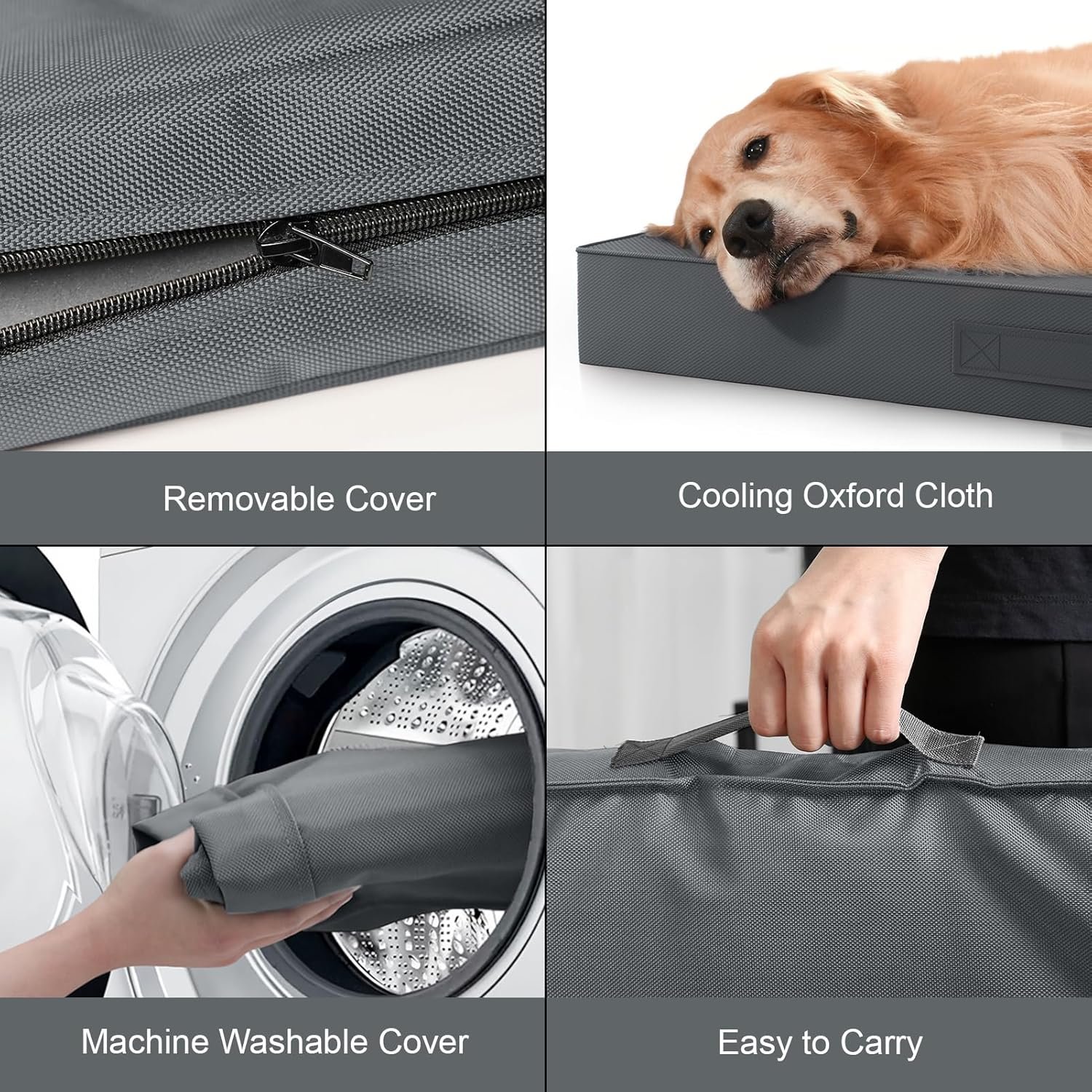 Outdoor Waterproof Orthopedic Dog Bed for Large Dogs | Egg Crate Foam for Joint Support, TPU Waterproof Layer, Machine Washable 1680D Oxford Cover, 36 x 27 Inch, Up to 65 lbs - Image 6