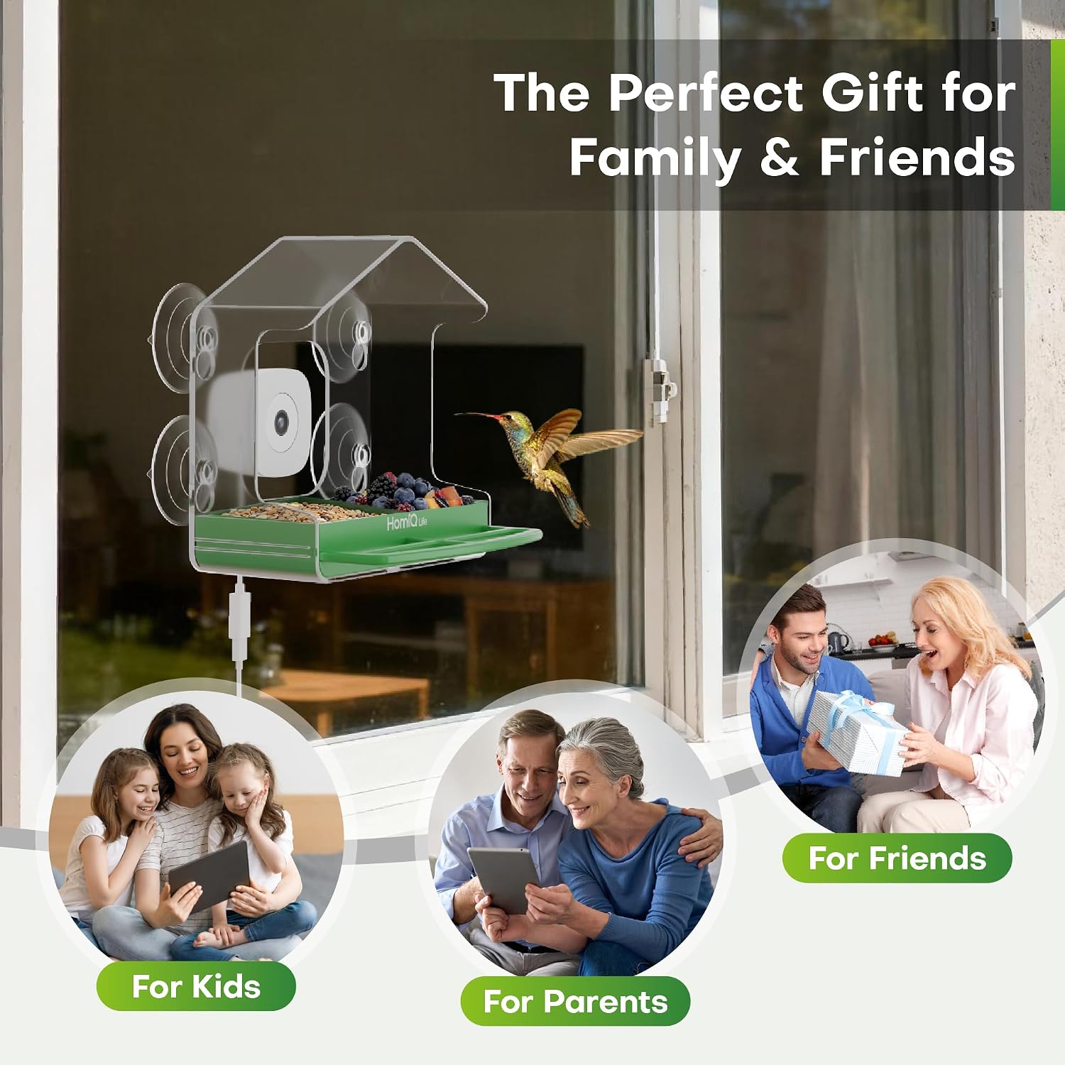 Smart Bird Feeder with Window Camera, 2K HD Camera for Window Viewing, AI BirdSpecies Recognition & Instant Alerts, Sturdy Acrylic Outdoor, Alexa Compatible, Gift for Bird Lovers - Image 9