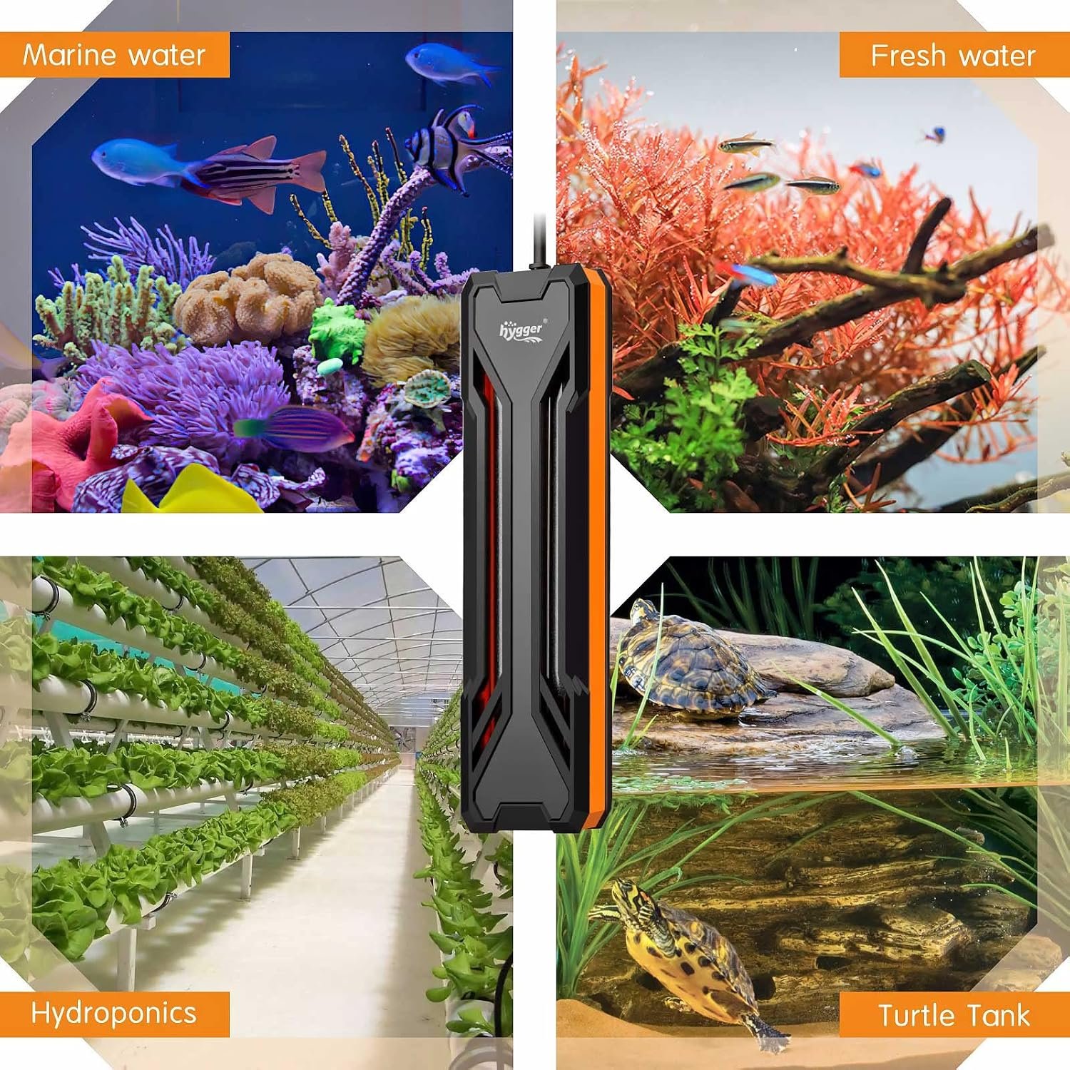 hygger Aquarium Heater 300W/500W/800W/1000W, Submersible Fish Tank Heater with Digital LED Controller and Intelligent Leaving Water Automatically Stop Heating System, for Freshwater and Saltwater - Image 7