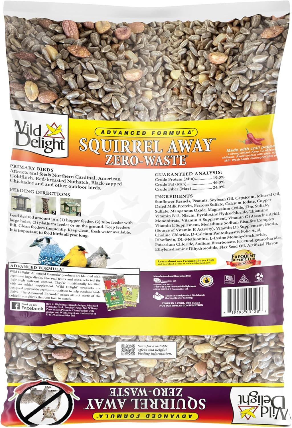 Wild Delight Advanced Formula Squirrel Away Zero Waste Wild Bird Food 5lbs | No fillers, premium ingredients, real chili peppers, zero-waste formula, wild bird feed for songbirds, deters squirrels - Image 2