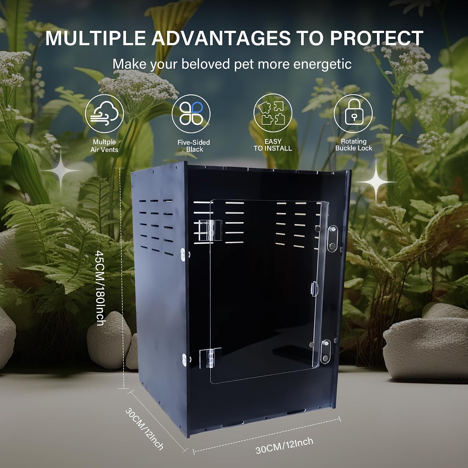 Reptile Enclosure for Crested Gecko – 12x12x18 Acrylic Reptile Tank for Gecko, Snake, and Lizard – PVC Terrarium for Small Pets - Image 2