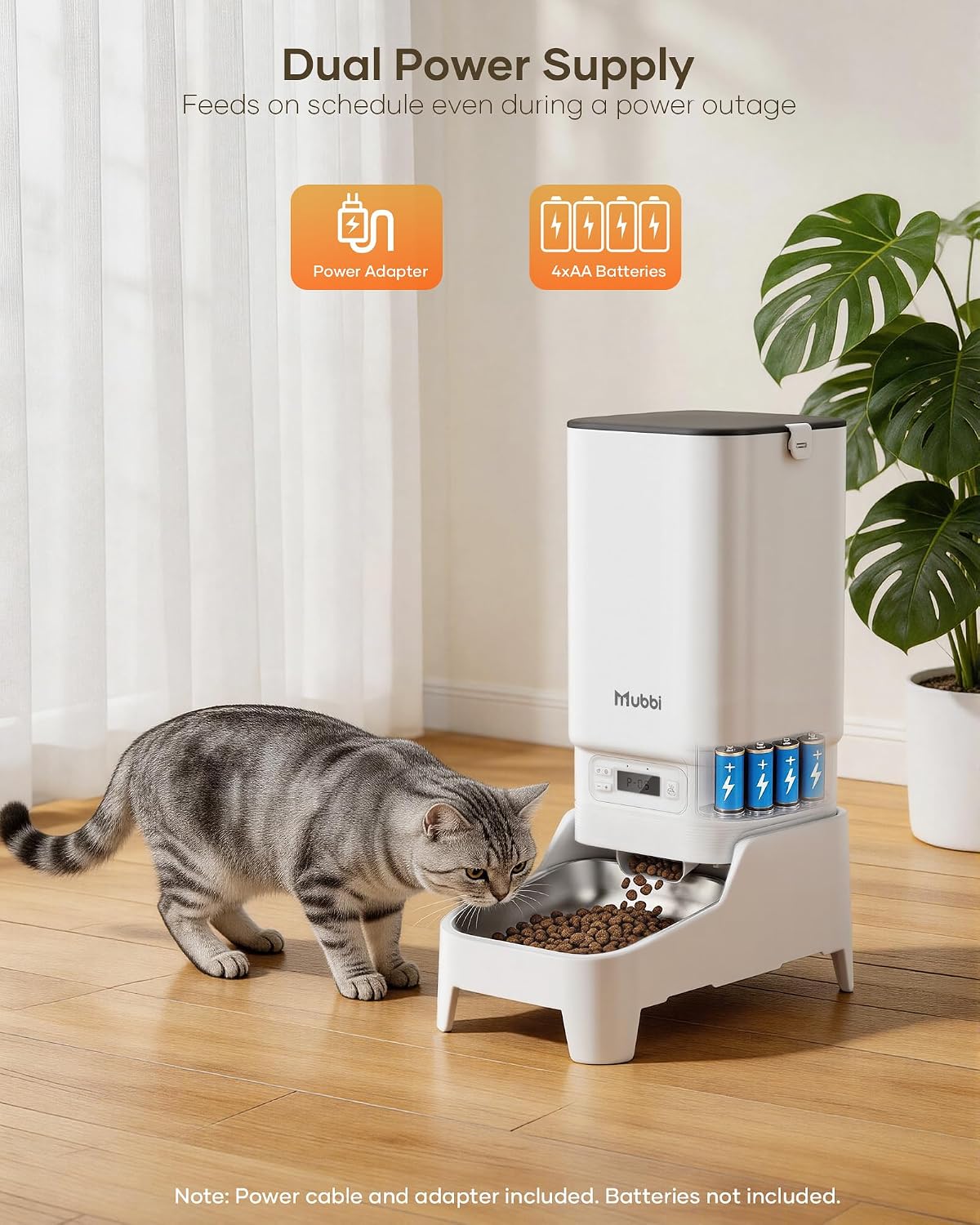 Automatic Dog Feeder with Elevated Stand - 7L Cat Food Dispenser with Large Food Tray, Timed Auto Cat Feeder for Dry Food, 6 Meals Per Day, No-Jam, Freshness Design, Detachable for Easy Clean - Image 6