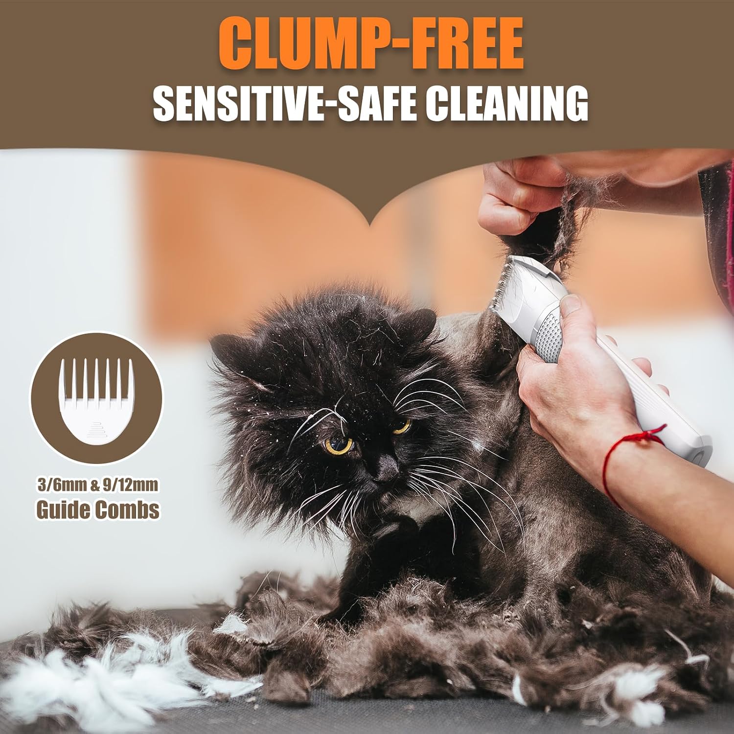 Cat Grooming Clippers Kit with Paw Trimmer, 3 in 1 Electric Pet Hair Trimmer Supplies for Thick Matted Hair, Heavy Coat Butt Shaver Cat Razor Fur Trimmer for Dogs at Home (White) - Image 4