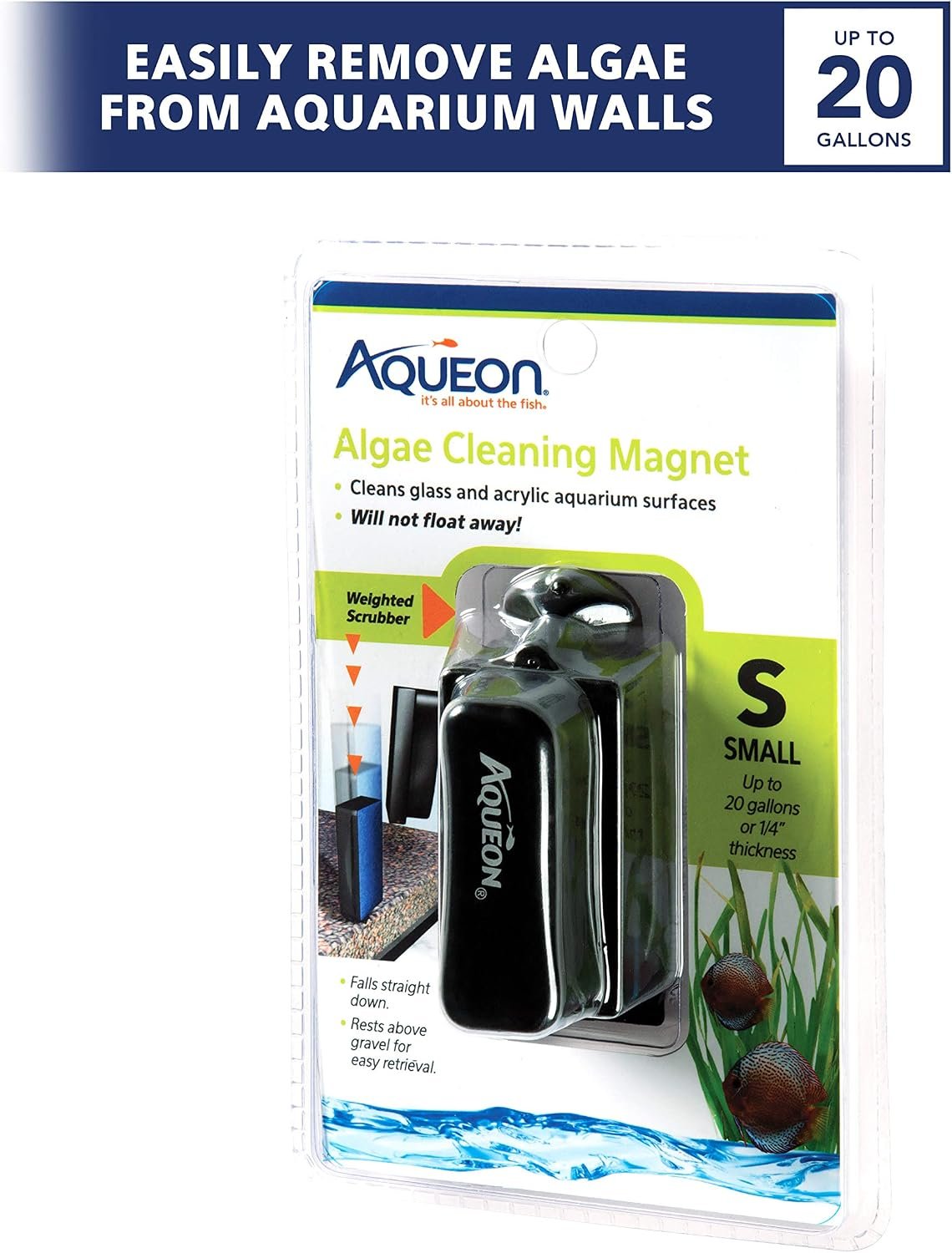 Aqueon Aquarium Algae Scraper, Fish Tank Cleaning Magnets for Glass/Acrylic, Small, Black - Image 2