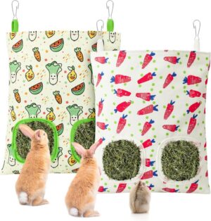 UPINS 2 Pack Guinea Pig Hay Feeder,...