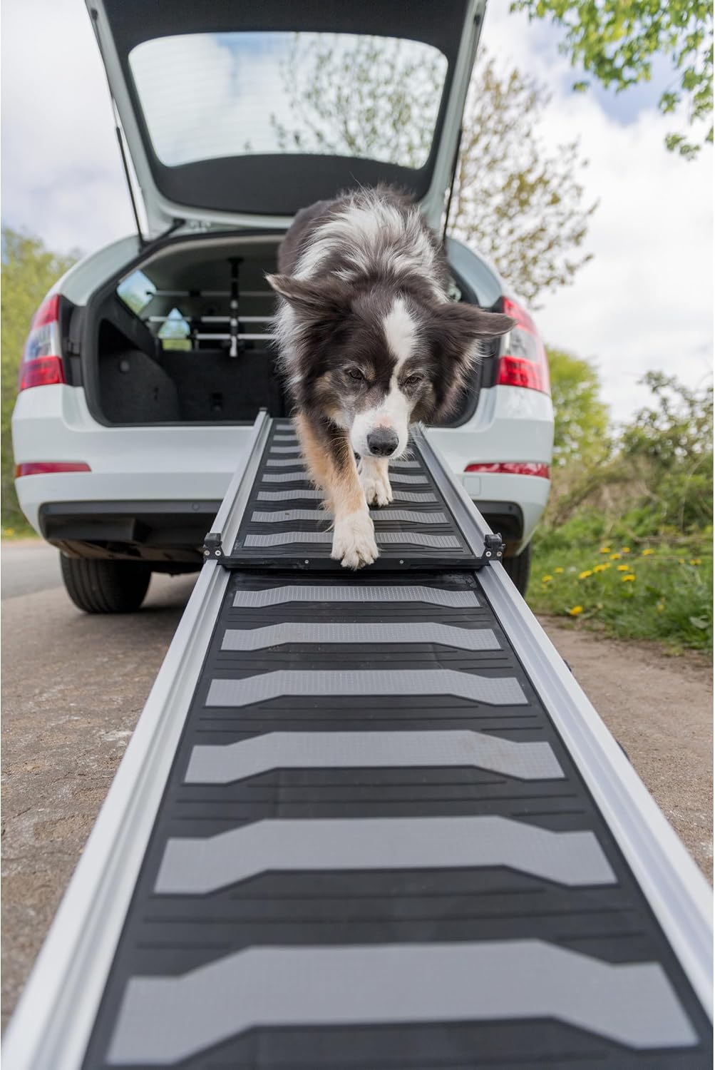 Trixie Telescoping Dog Ramp, Silver/Black | Adjustable Lengths, Made of Lightweight Aluminium, Ideal for Cars and SUVs, Easily Adjustable - Image 2