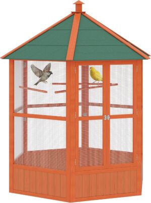 PawHut 44″ Hexagon Covered Ca...