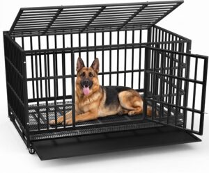 LEMBERI 48″ Heavy Duty Dog Cr...