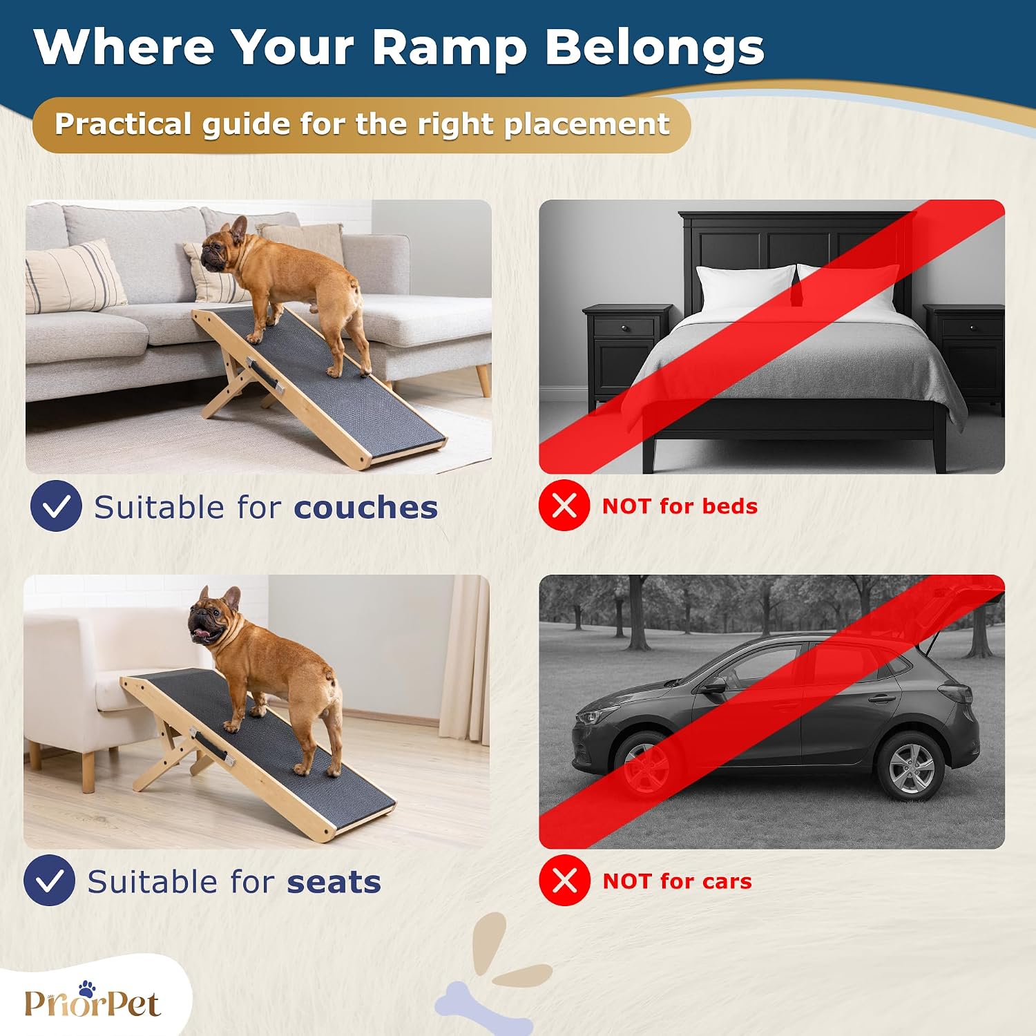 Dog Ramp for Couch – Non-Slip, Sturdy Build Foldable Wooden Dog Ramp – Supports up to 200 lbs – 7 Adjustable Heights (14"–20.5") – Enhanced Stability – Birchwood Pet Ramp for Small Dogs – Natural - Image 12