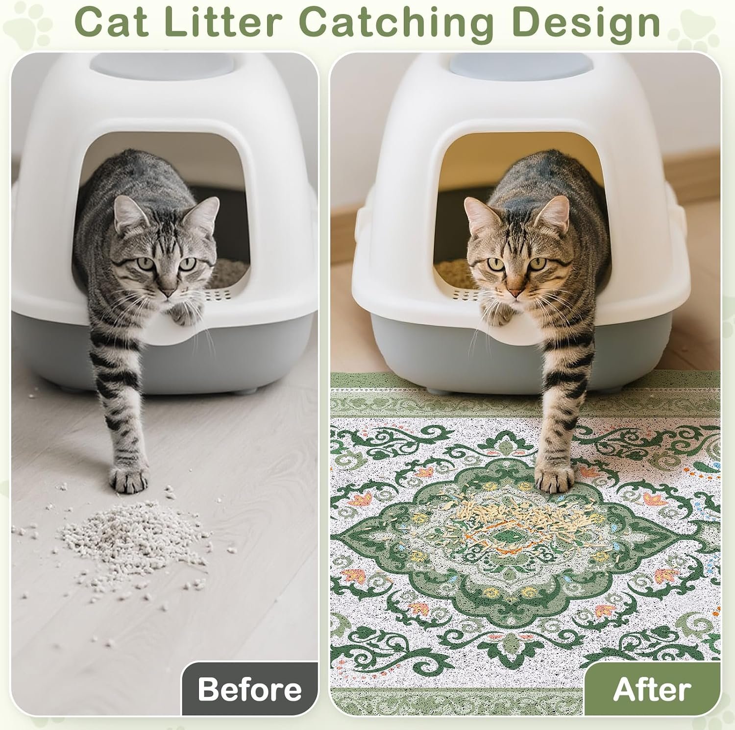 Unicorn Catcher 24"x15" Cat Litter Mat Non-Slip Washable Litter Box Mat | High-Density PVC Litter Catcher Mat Efficiently Traps Scattered Litter From Paws To Keep Floors Clean - Image 2