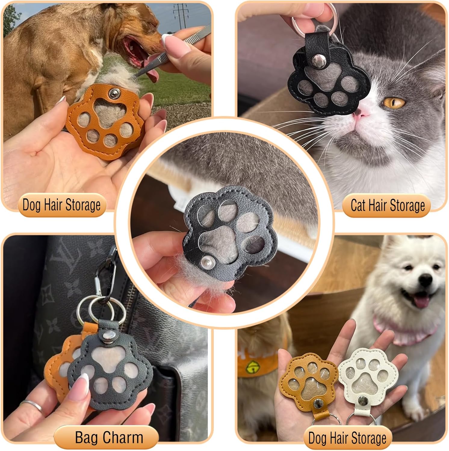 Cat Dog Hair Storage Keychain, Pet Hair Keychain, Fur Keepsake Keyring | Pet Memorial Gifts, Cat & Dog Lovers Gifts - Image 3