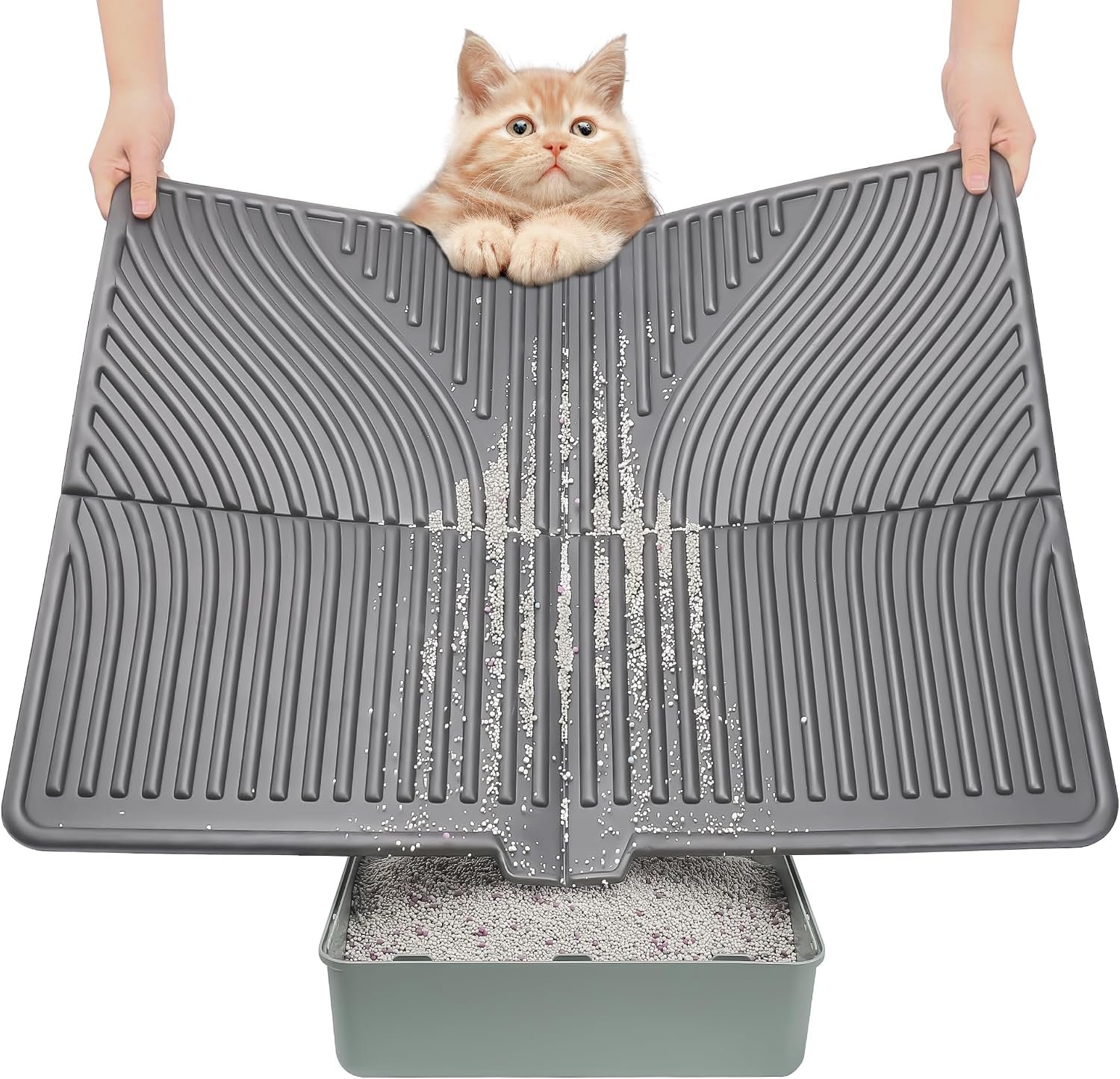 UPSKY Large Cat Litter Mat 31″...