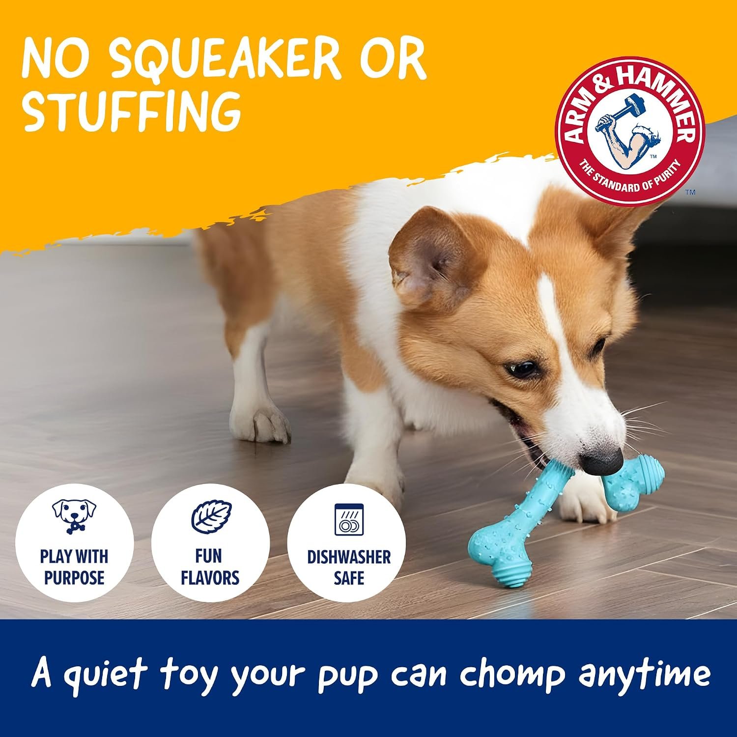 Arm and Hammer Nubbies T-Bone Dental Dog Chew Toy with Peanut Butter Flavor, TPR Nubs Clean Teeth and Gums, Durable Nylon Chew for Aggressive Chewers, Helps Reduce Plaque and Tartar - Image 6