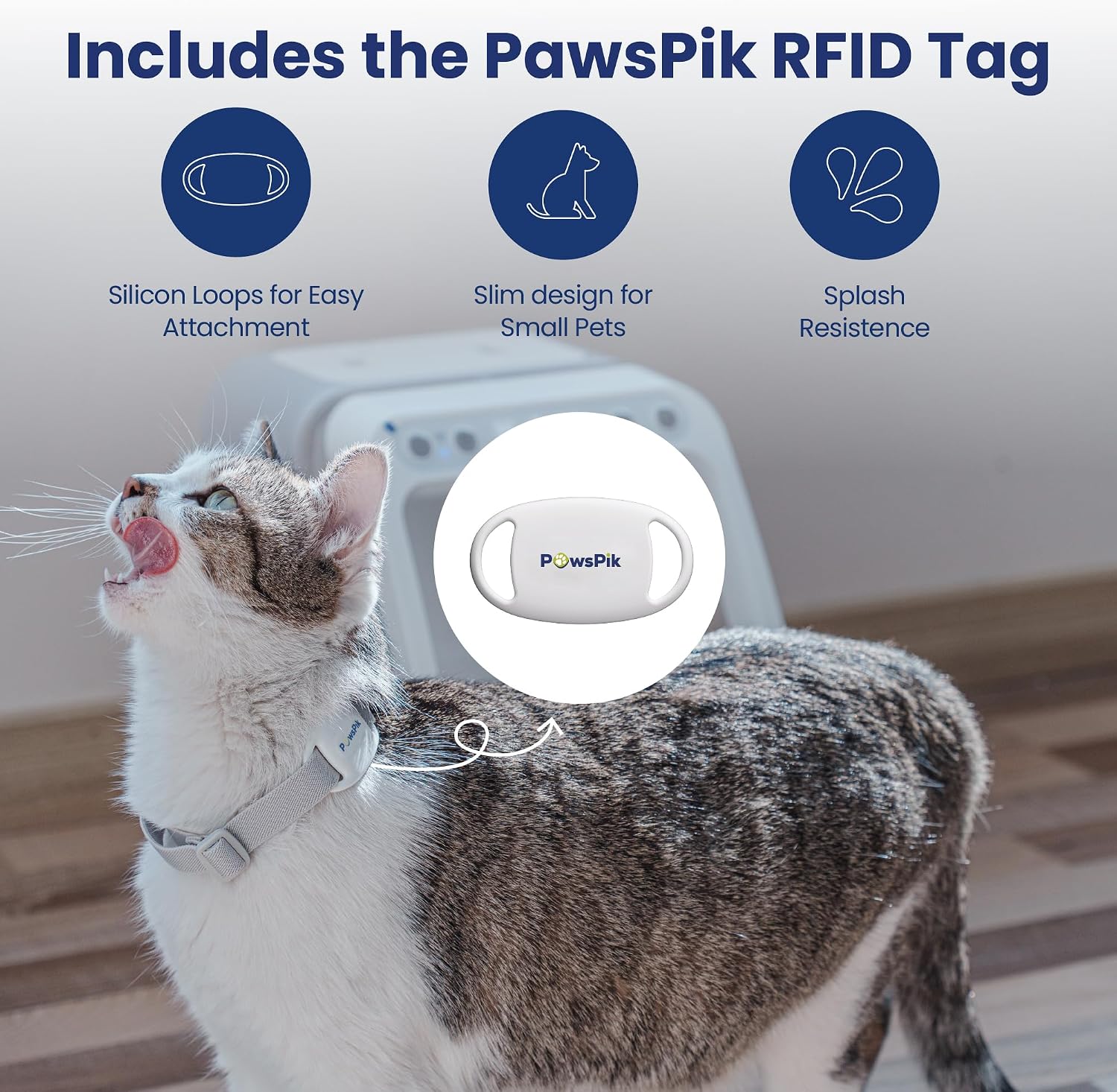 PawsPik Automatic Microchip RFID Cat Feeder, 16-Cup, White | ISO Microchip & PawsPik RFID Tag Compatible, App Control, Portion Control, Personalize Feeding - Image 6